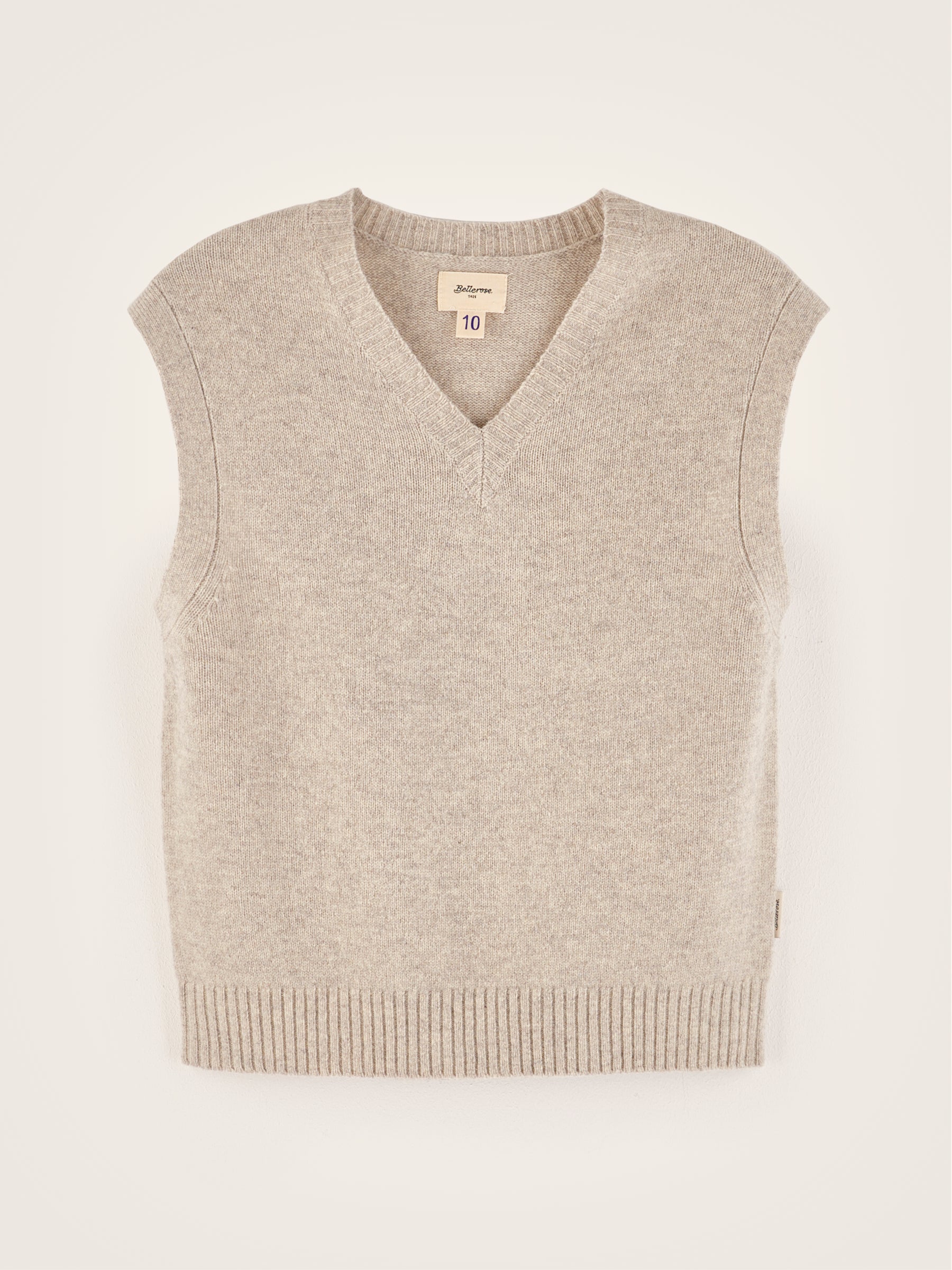 Gatty Sleeveless Sweater - Light grey For Boys | Bellerose