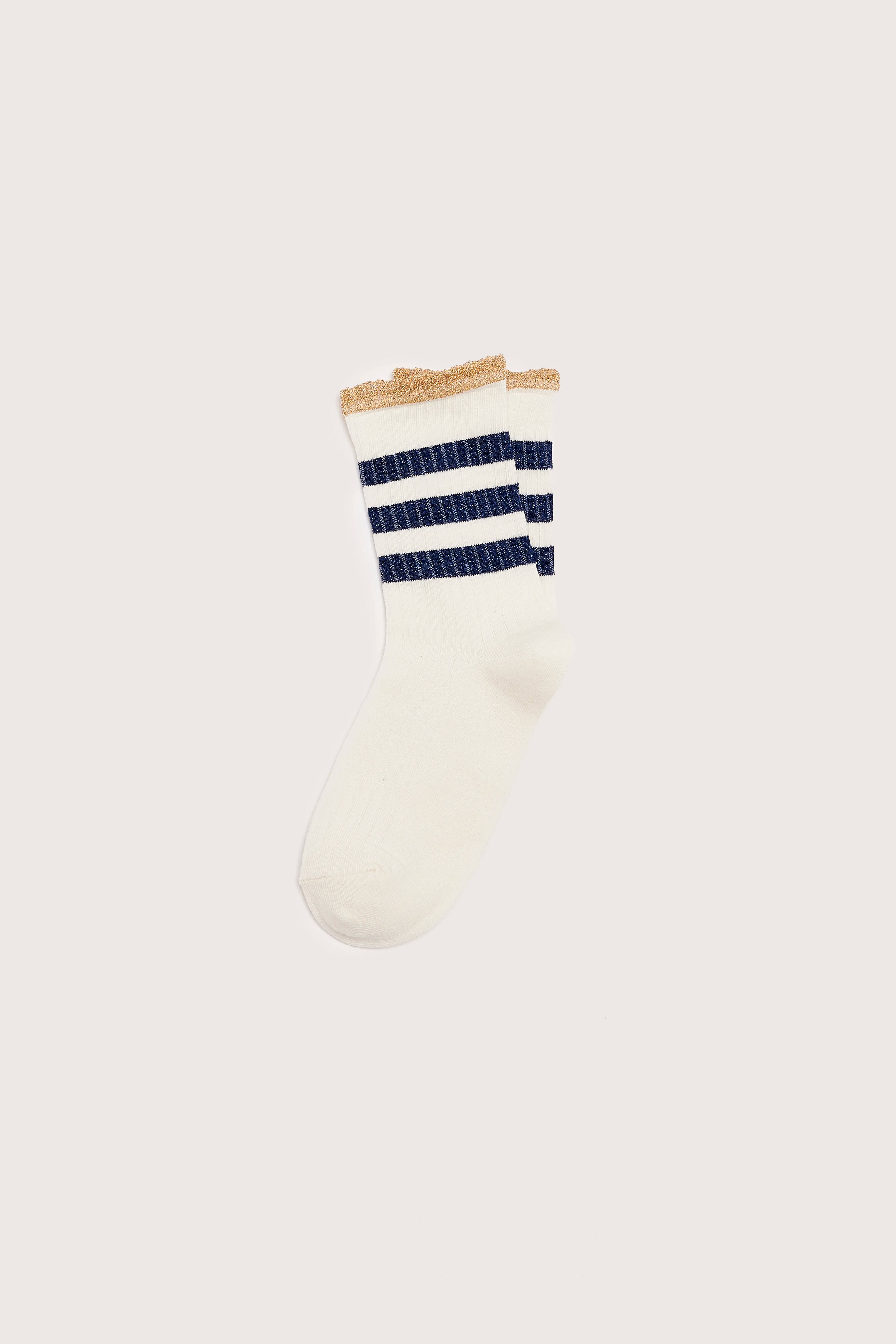 Byor Ribbed Socks - Blueworker / Ecru / Gold For Girls | Bellerose