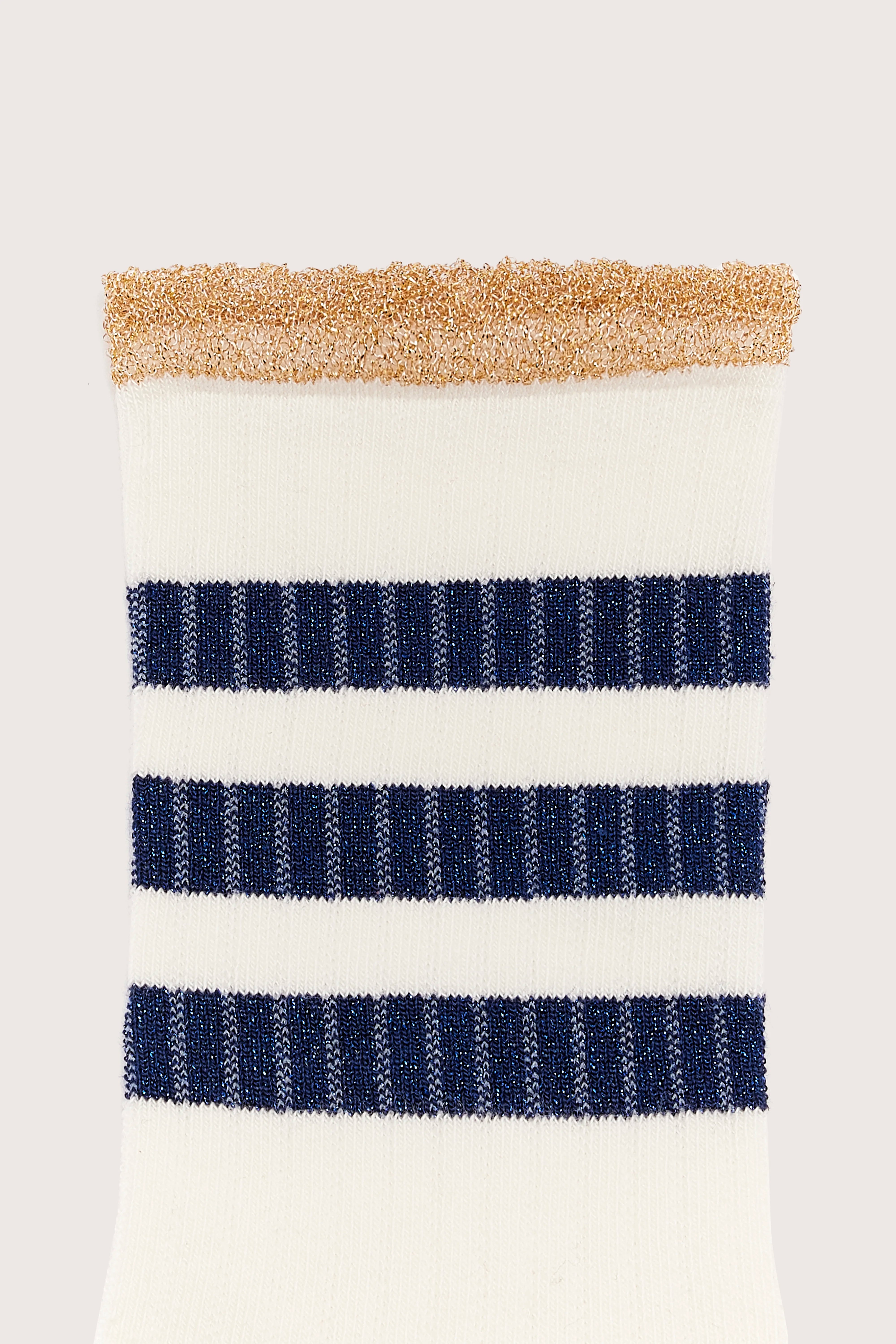 Byor Ribbed Socks - Blueworker / Ecru / Gold For Girls | Bellerose