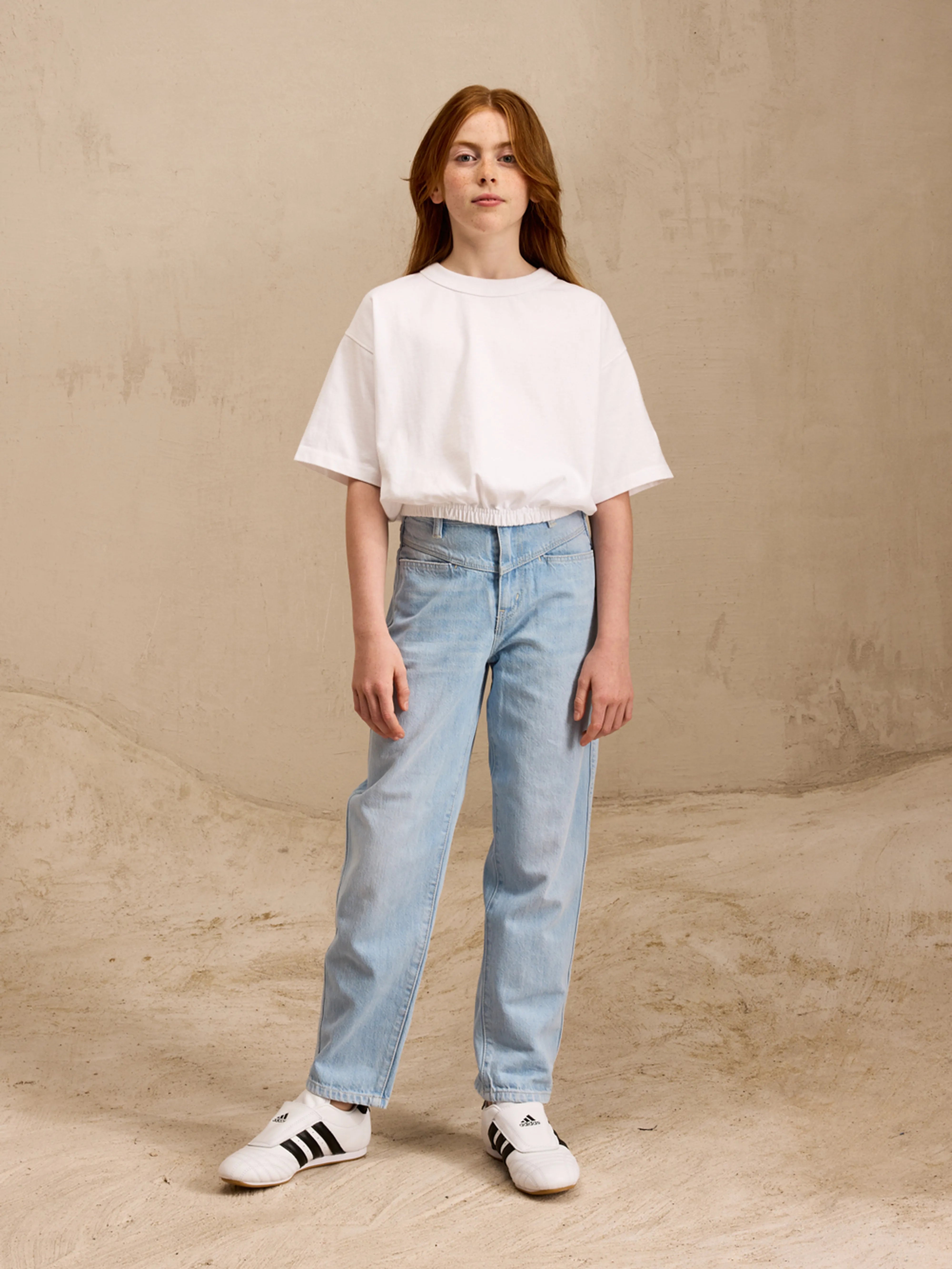 Pixa Tapered Jeans - Vintage lt blue For Girls | Bellerose