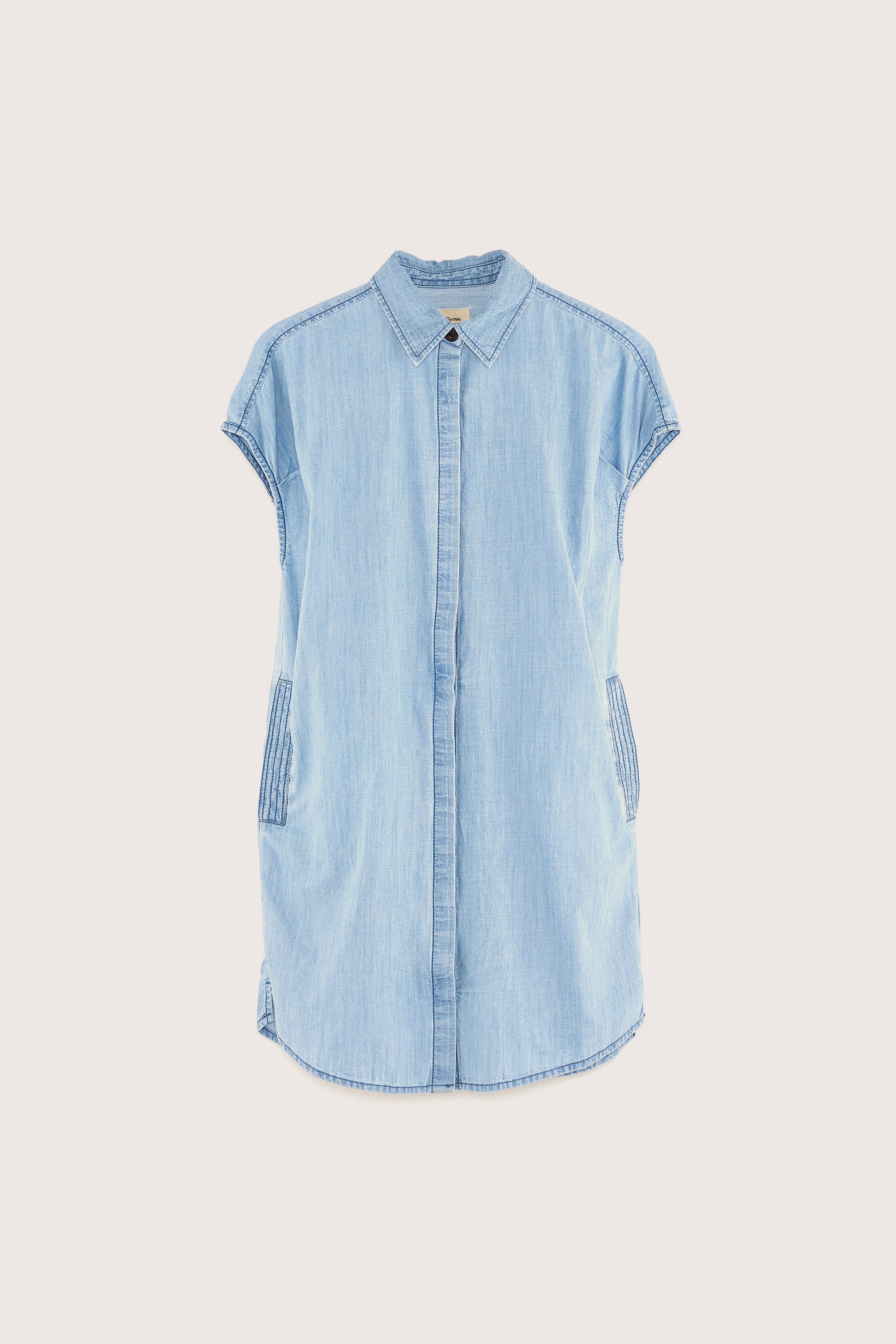 Wanted Loose Shirt Dress - Lt blue stone For Girls | Bellerose