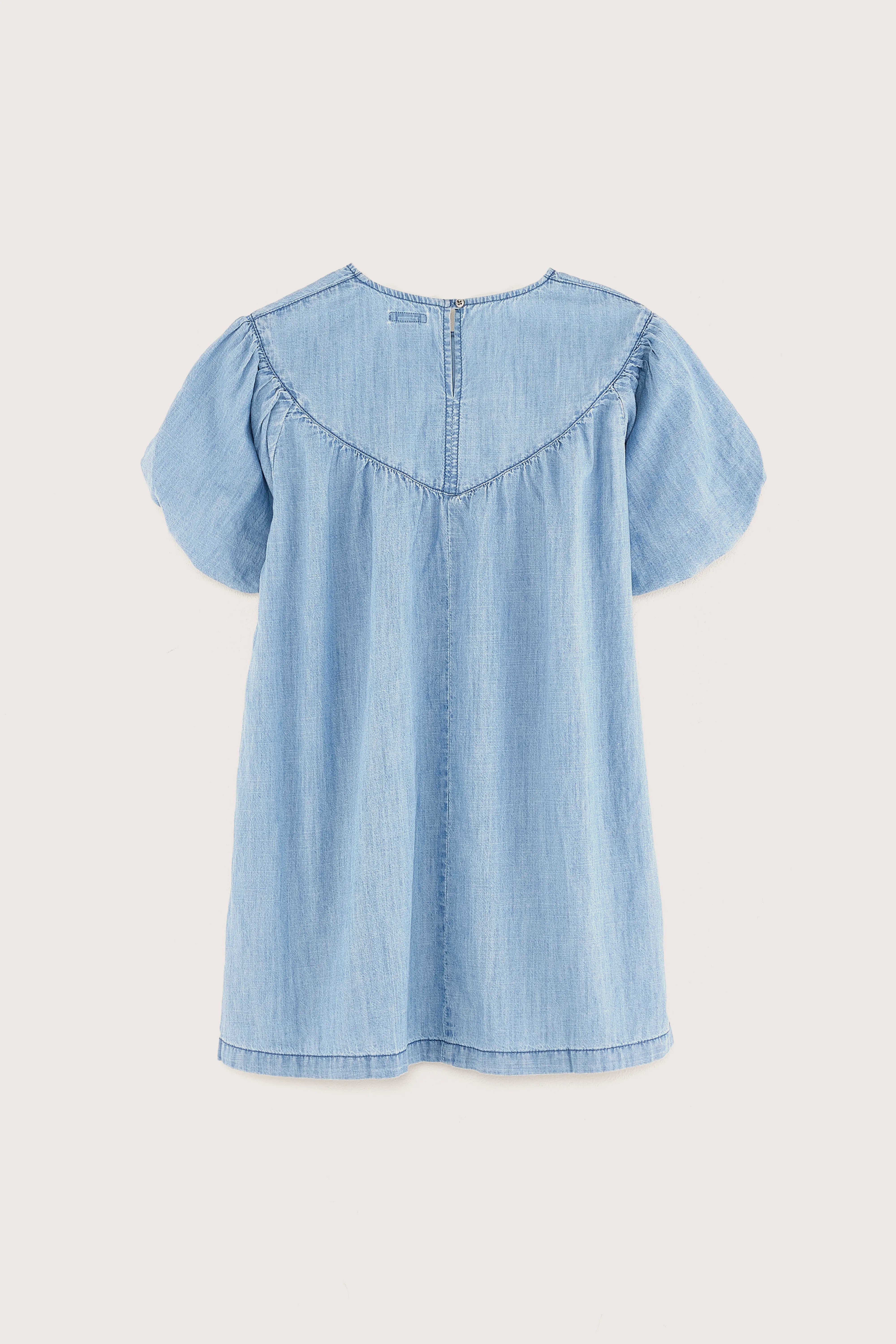 Warp Mini Babydoll Dress - Lt blue stone For Girls | Bellerose