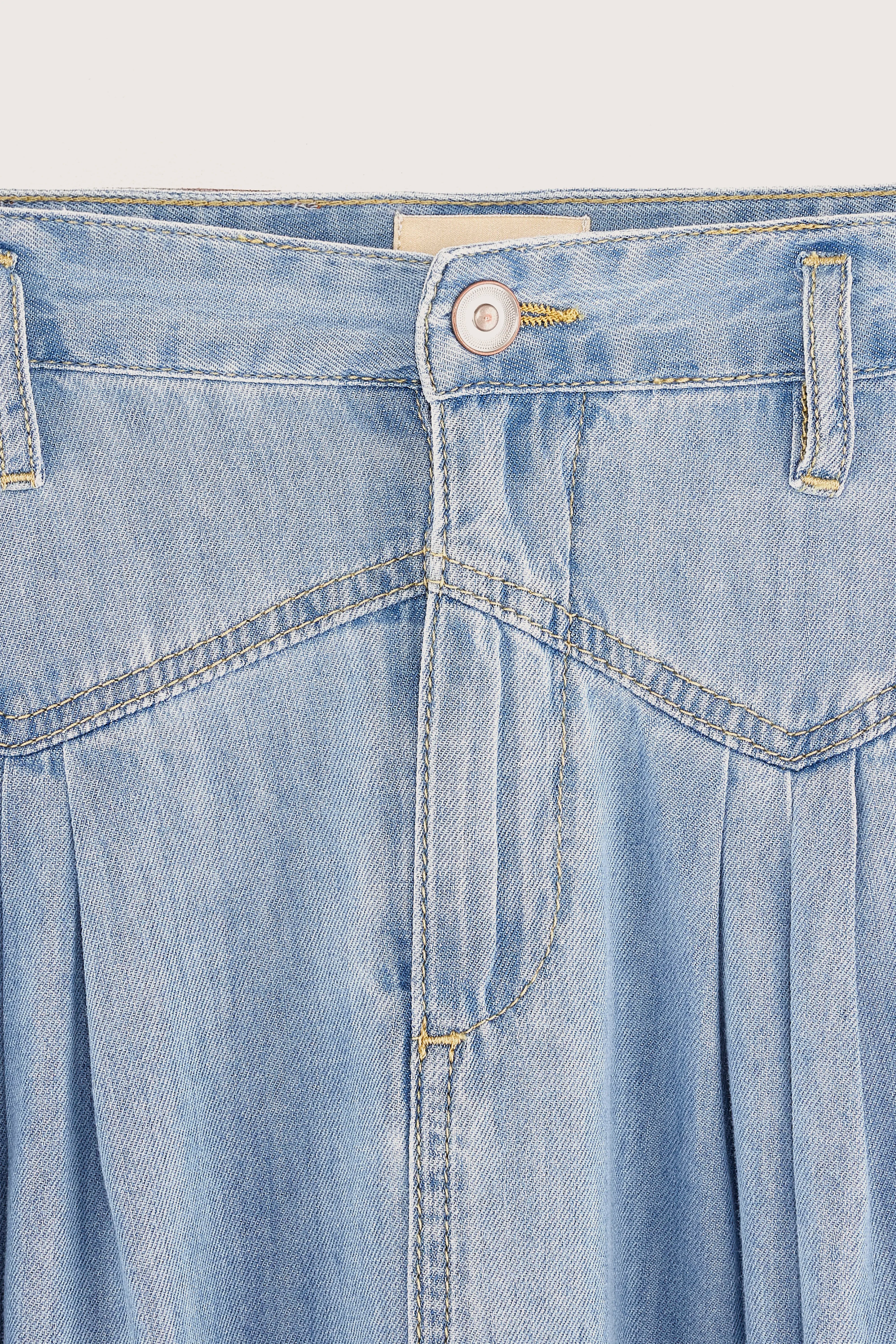 Pivoine Long Denim Skirt - Lt blue bleach For Girls | Bellerose