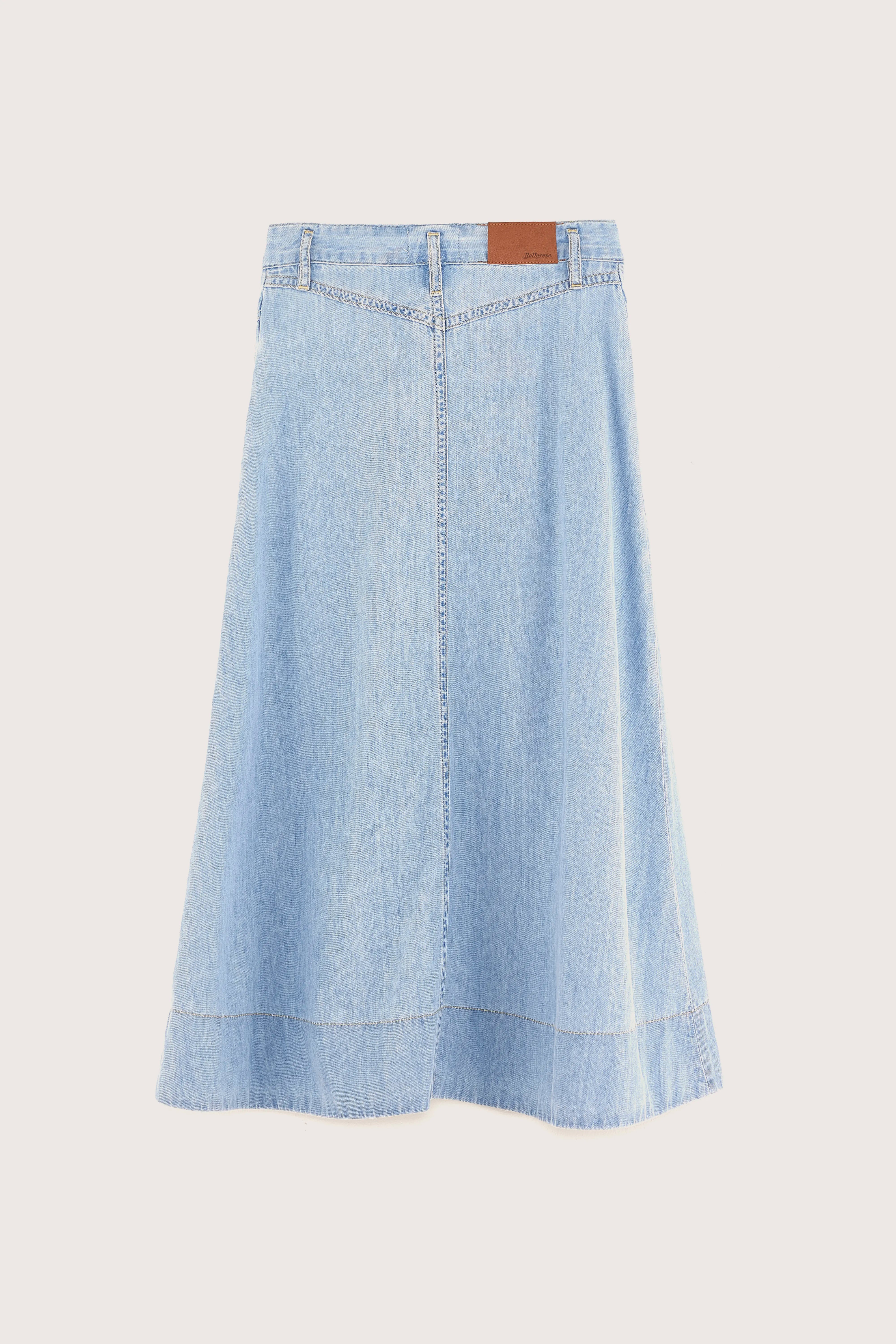 Pivoine Long Denim Skirt - Lt blue bleach For Girls | Bellerose