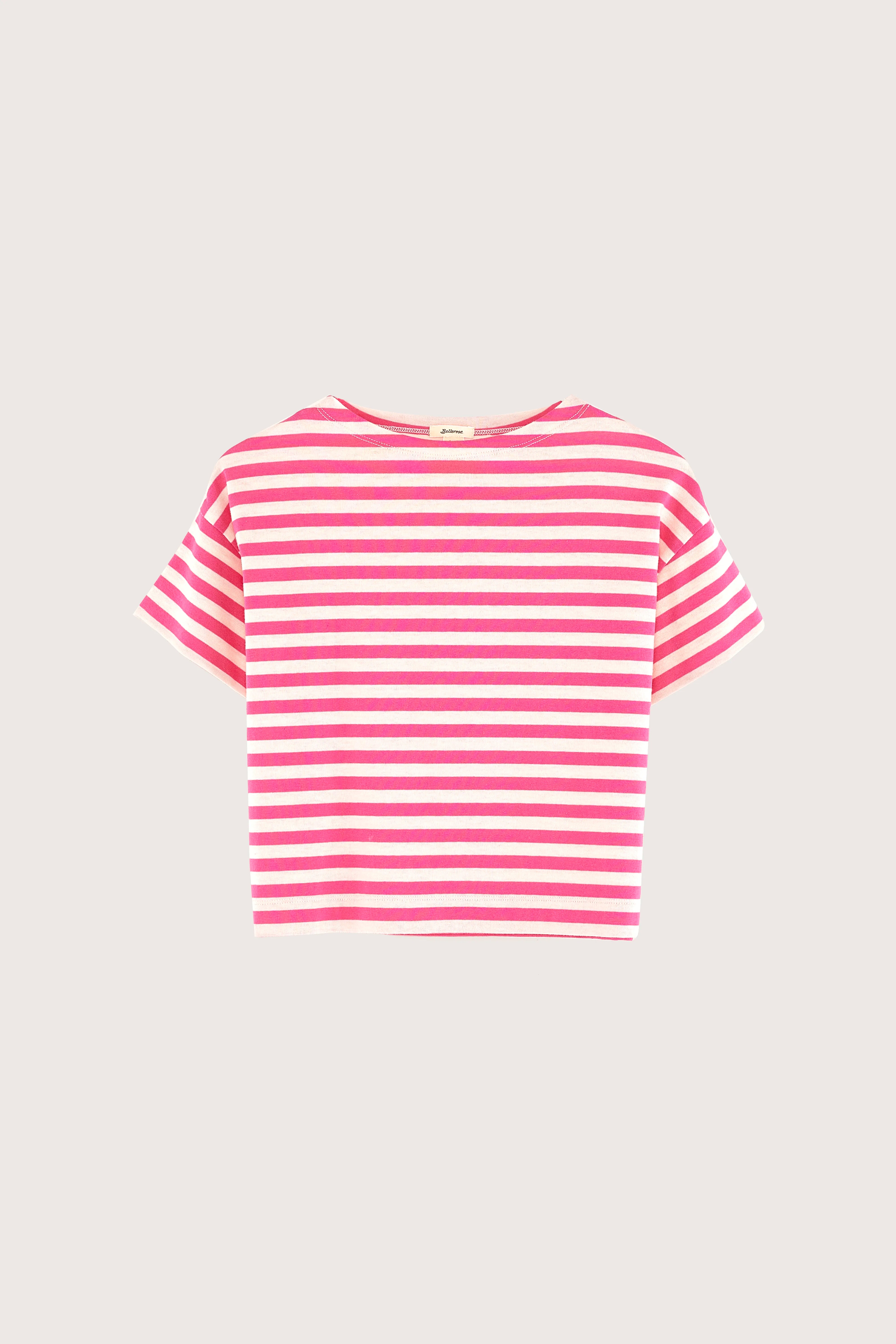 Vassy T-shirt Met Korte Mouwen - Ecru / Fushia Voor Meisjes | Bellerose