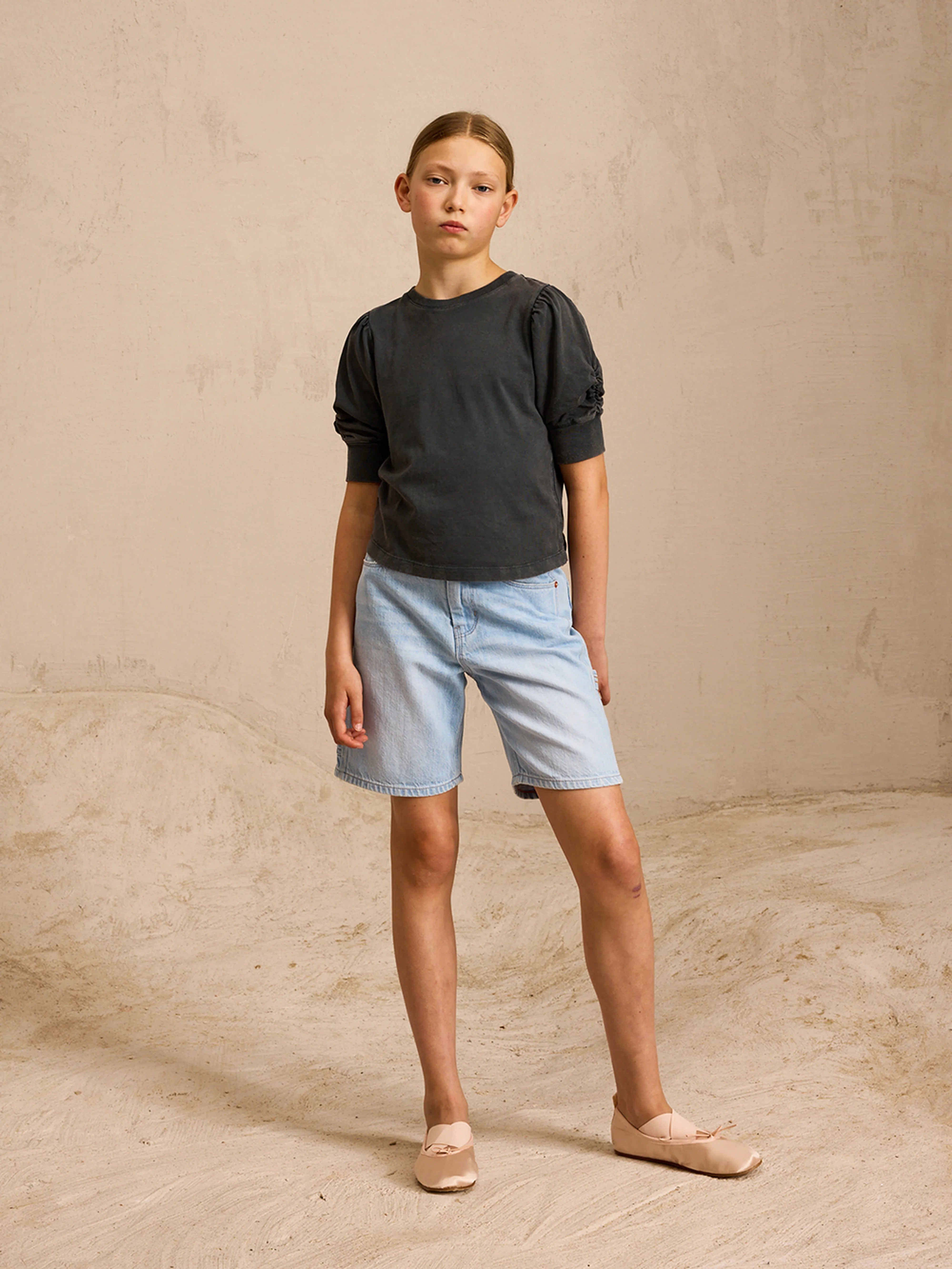 Vrame T-shirt Met Korte Mouwen - Black sand Voor Meisjes | Bellerose