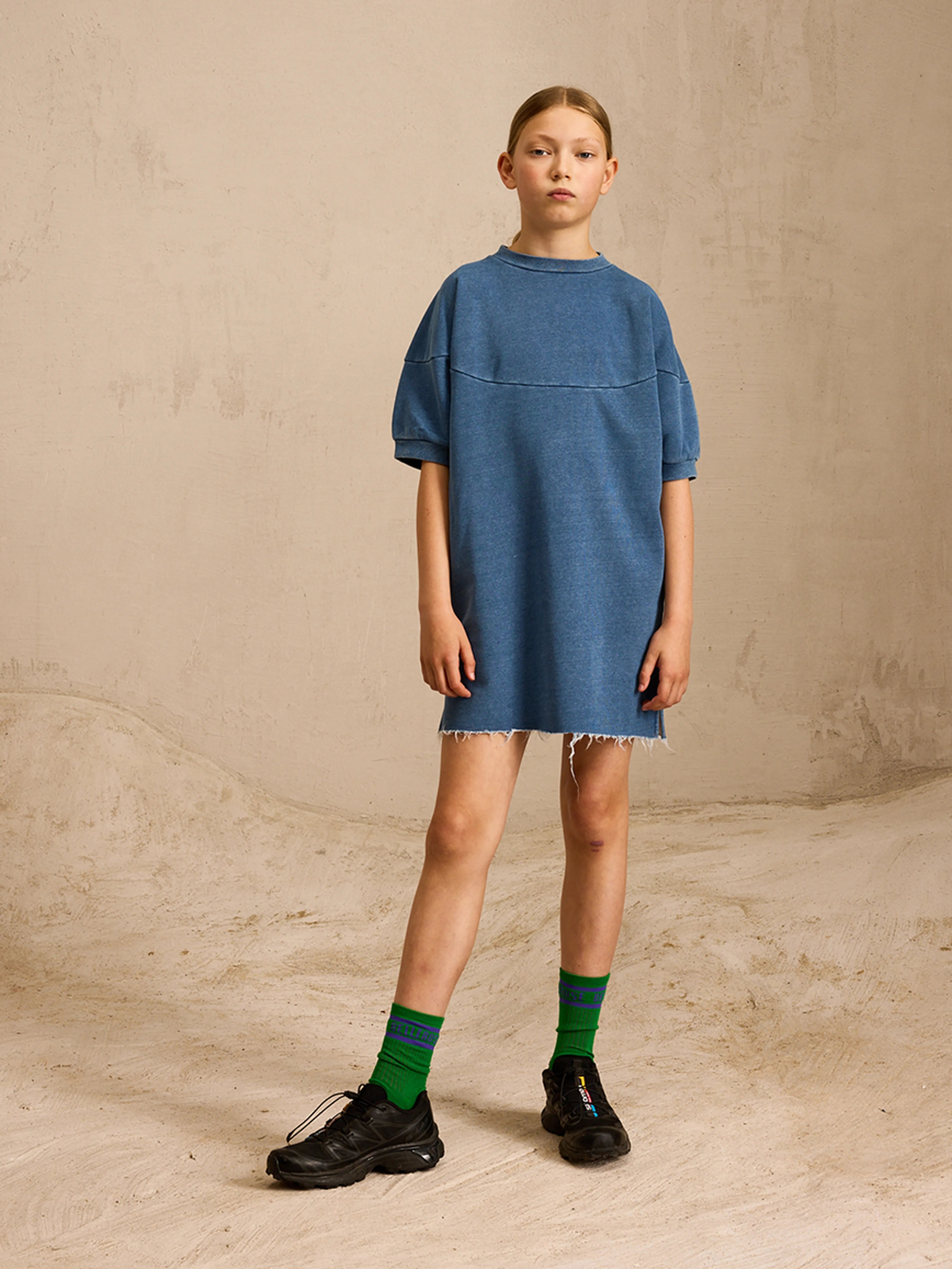 Friet Sweatshirt Dress - Blue jeans For Girls | Bellerose