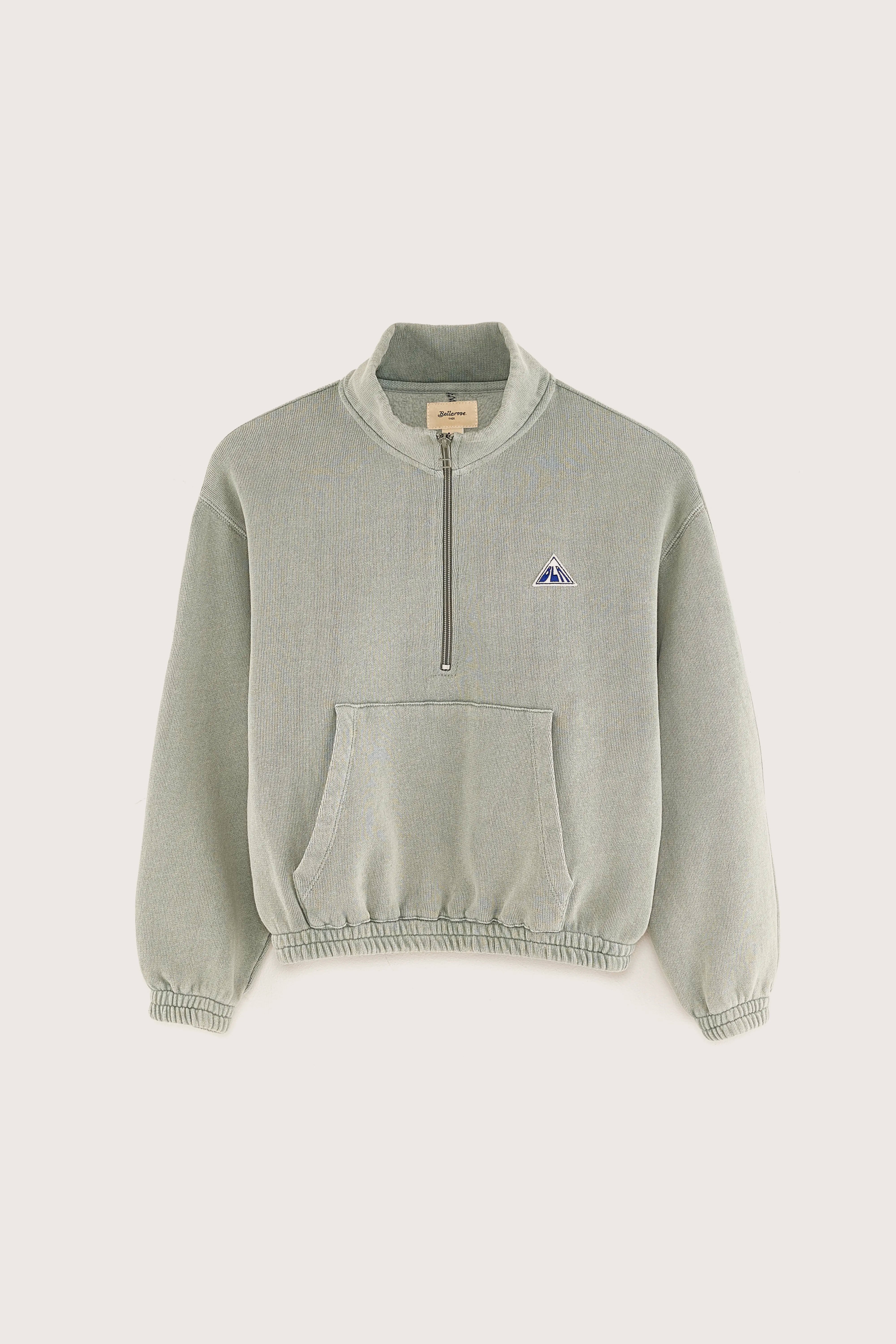 Sweatshirt À Col Zippé Fabril - Limestone Pour Garçon | Bellerose