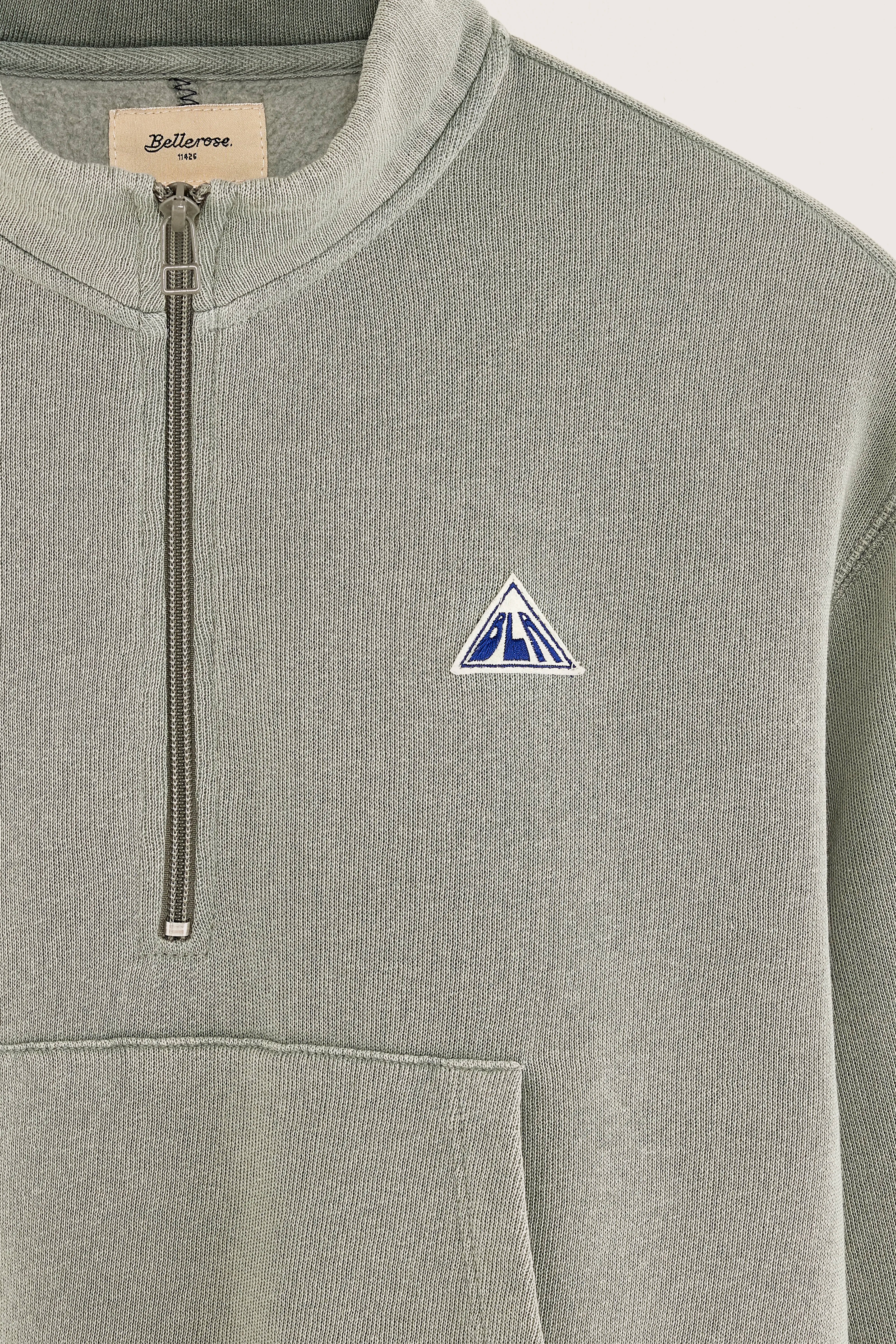 Sweatshirt À Col Zippé Fabril - Limestone Pour Garçon | Bellerose