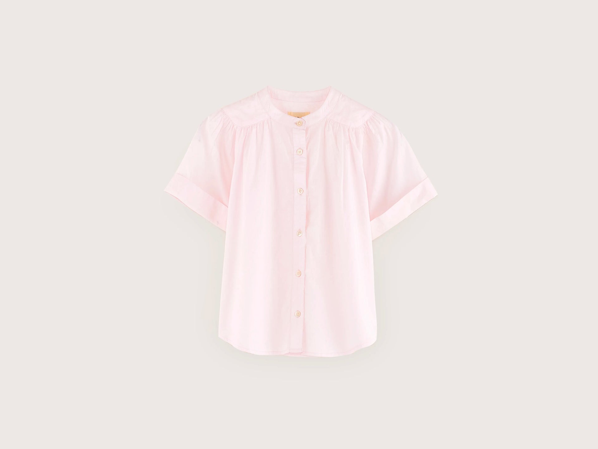 ❤️美品❤️ pois gather2way blouse【pink】 See-through blouse - Light Pink | Guts & Gusto