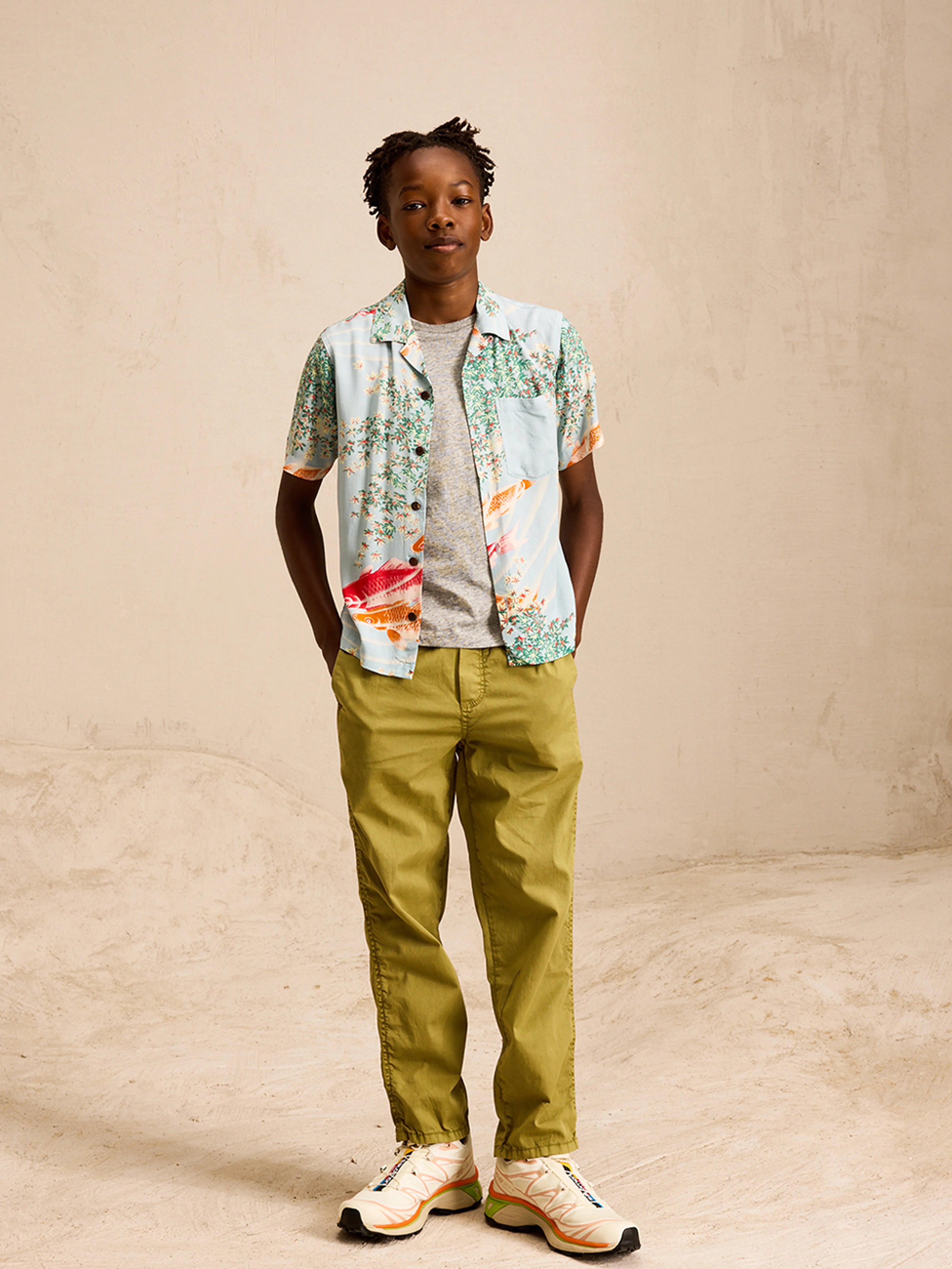 Arno Short-sleeve Shirt - Massai red / Reef waters For Boys | Bellerose