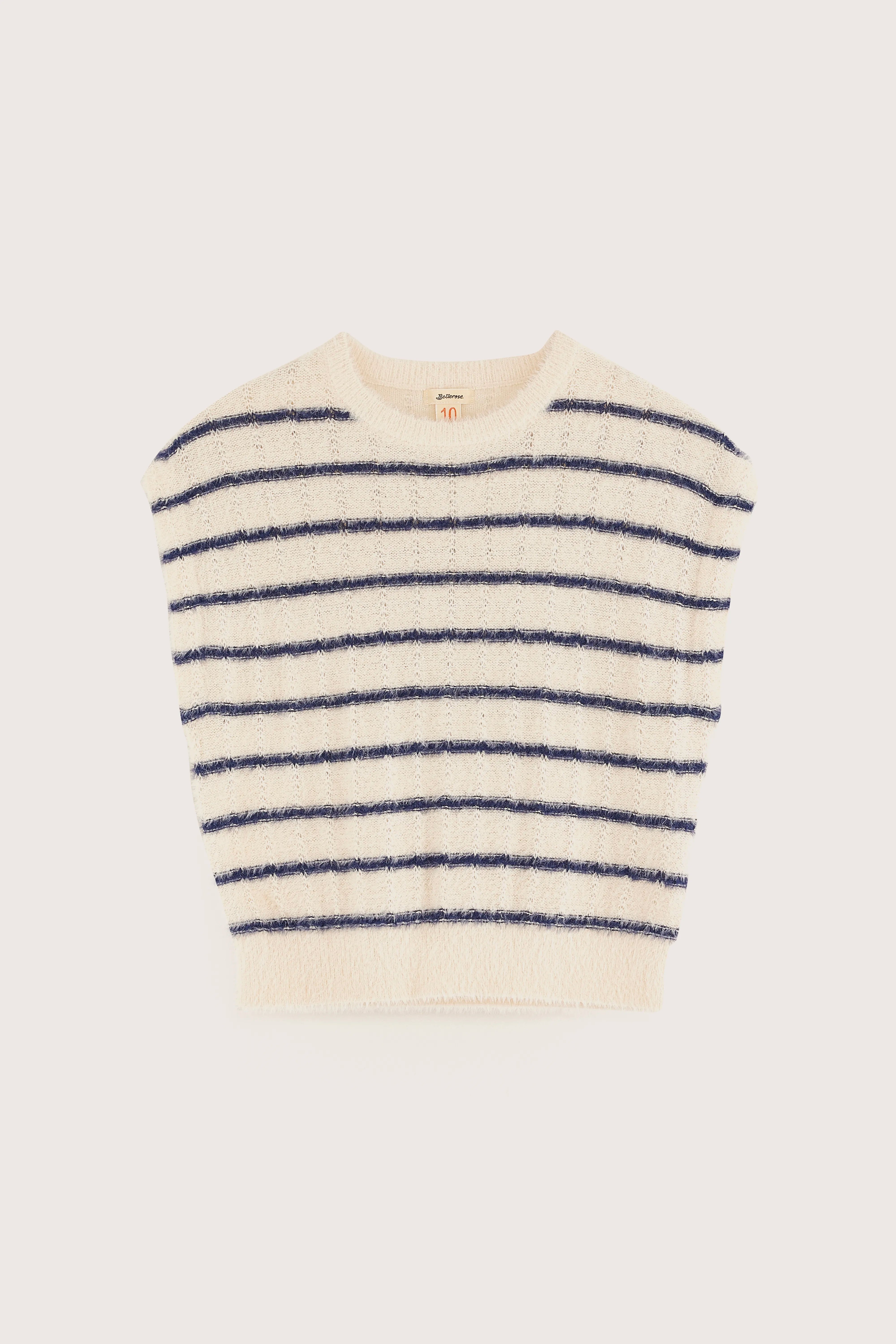 Gollo Sleeveless Sweater - Ecru / Estate / Worker For Girls | Bellerose