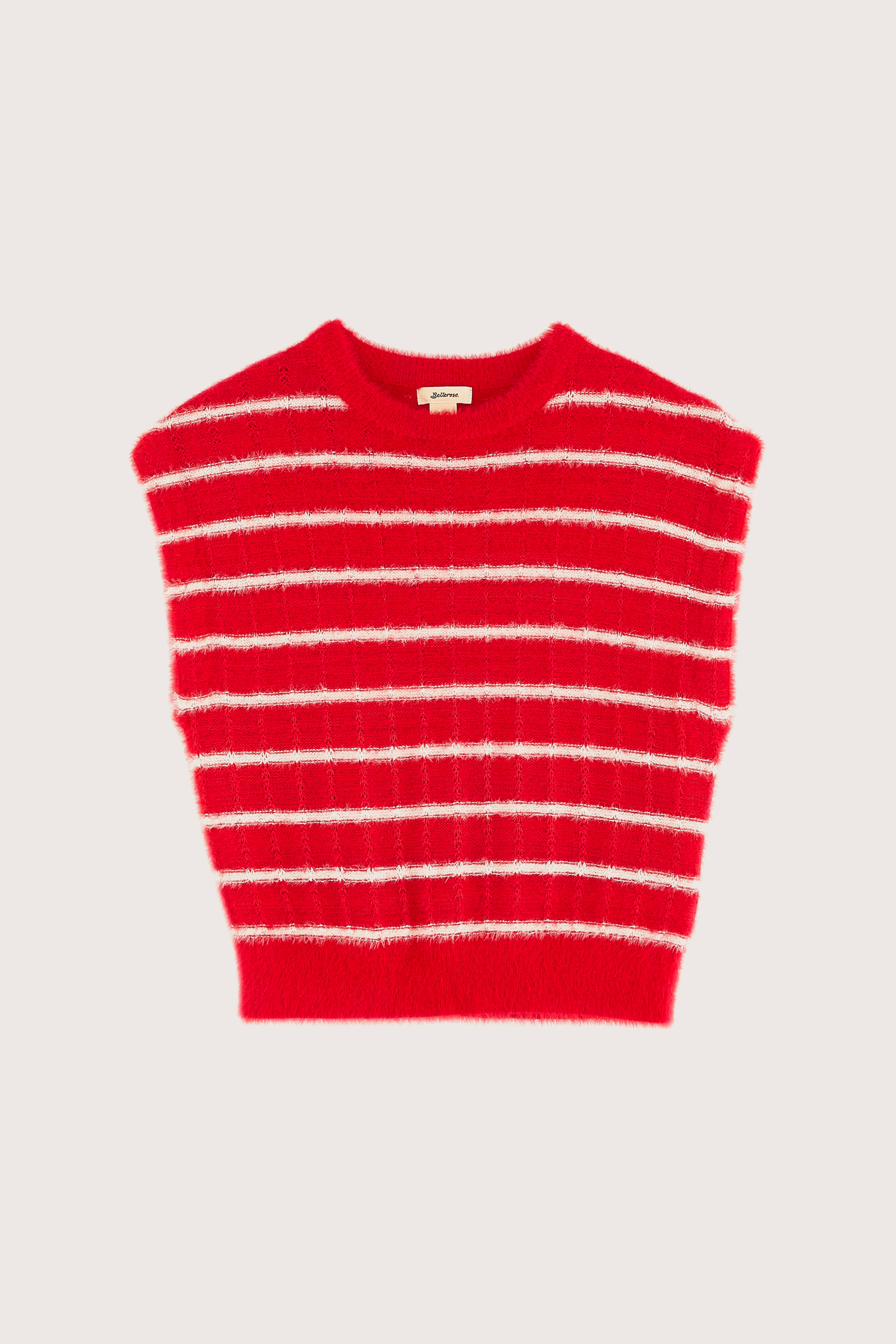 Pull Sans Manches Gollo - Ecru / Massai red Pour Fille | Bellerose