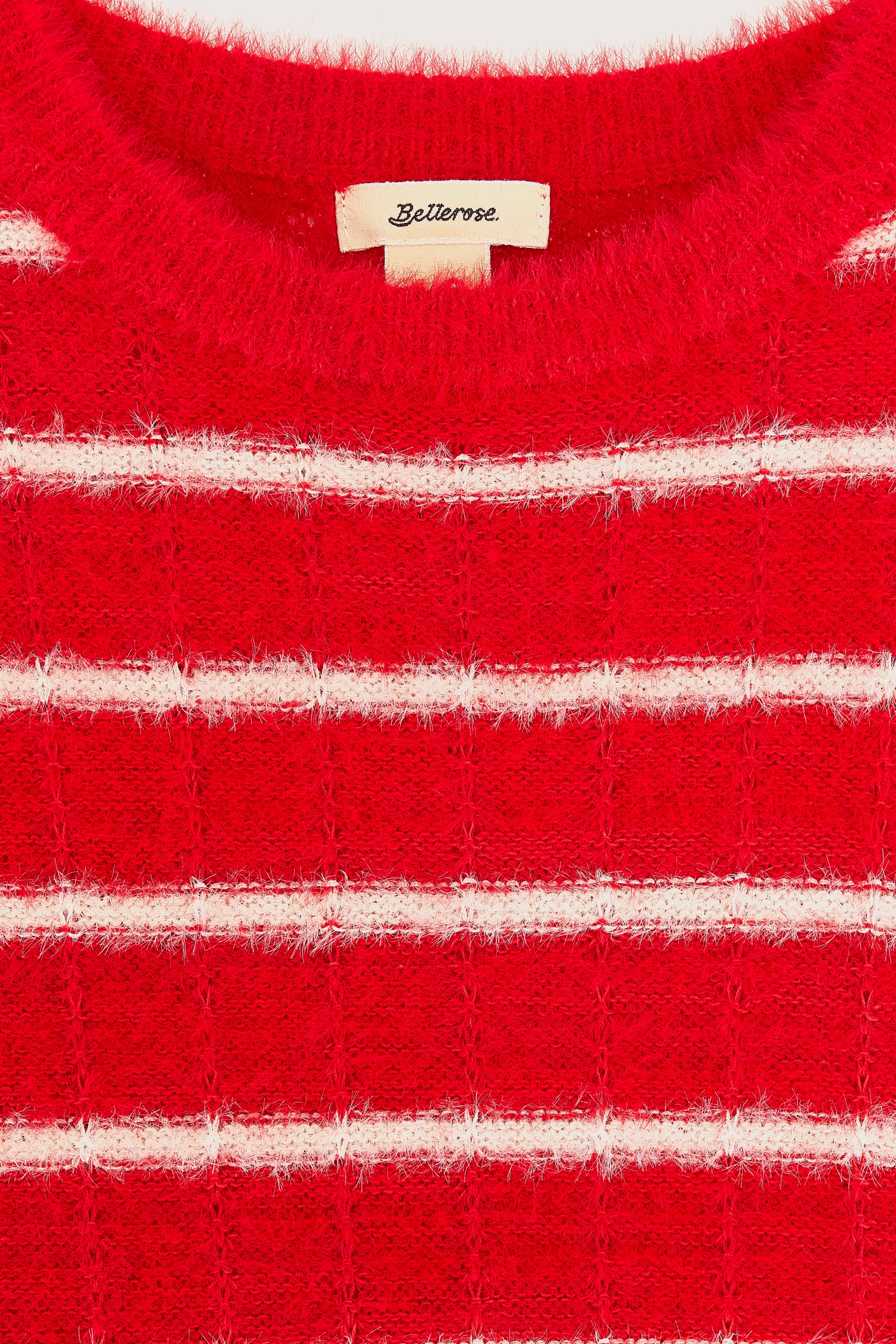 Gollo Sleeveless Sweater - Ecru / Massai red For Girls | Bellerose