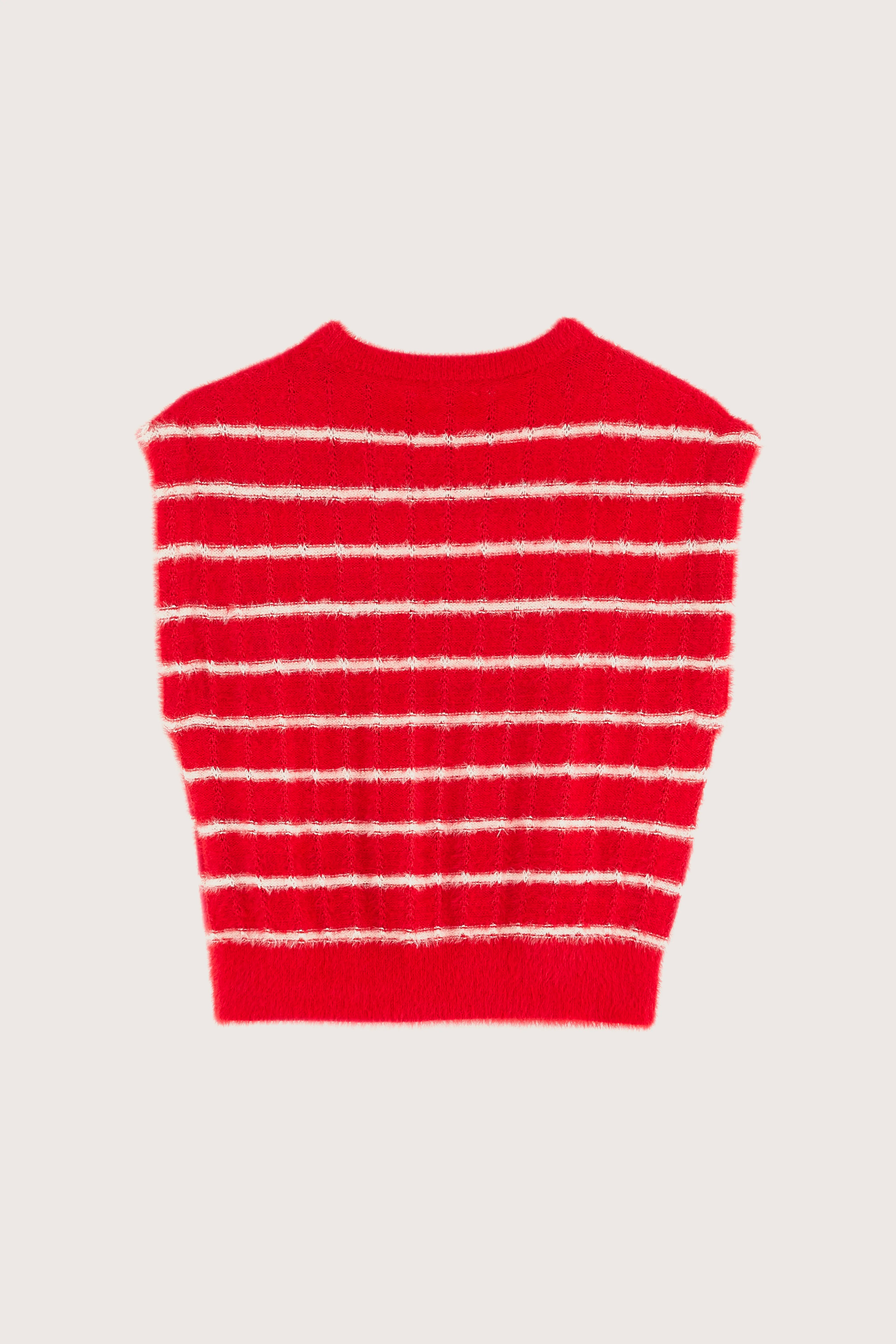 Gollo Sleeveless Sweater - Ecru / Massai red For Girls | Bellerose