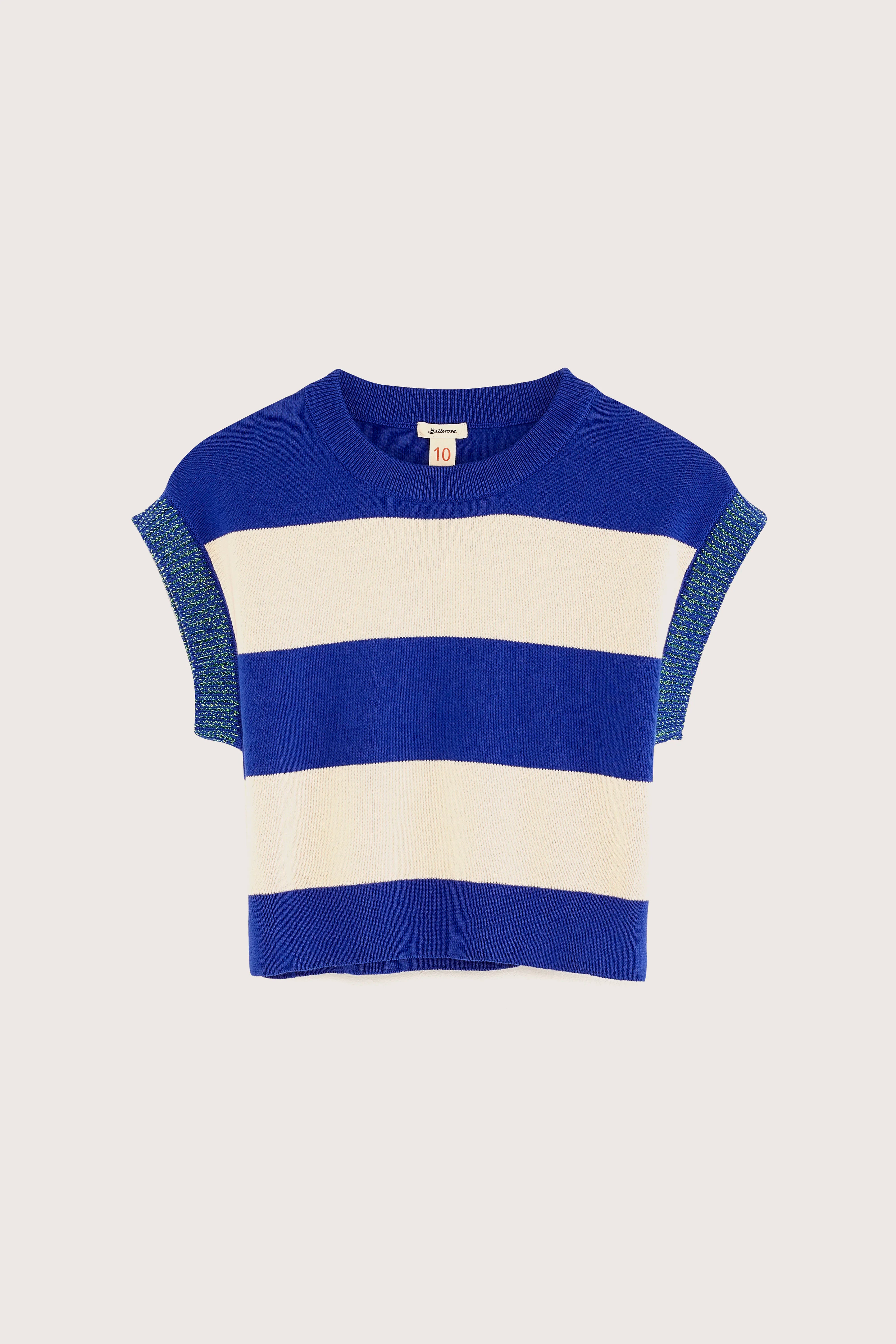 Angis Sleeveless Sweater - Fluo / Lazuli / Macadamia For Girls | Bellerose