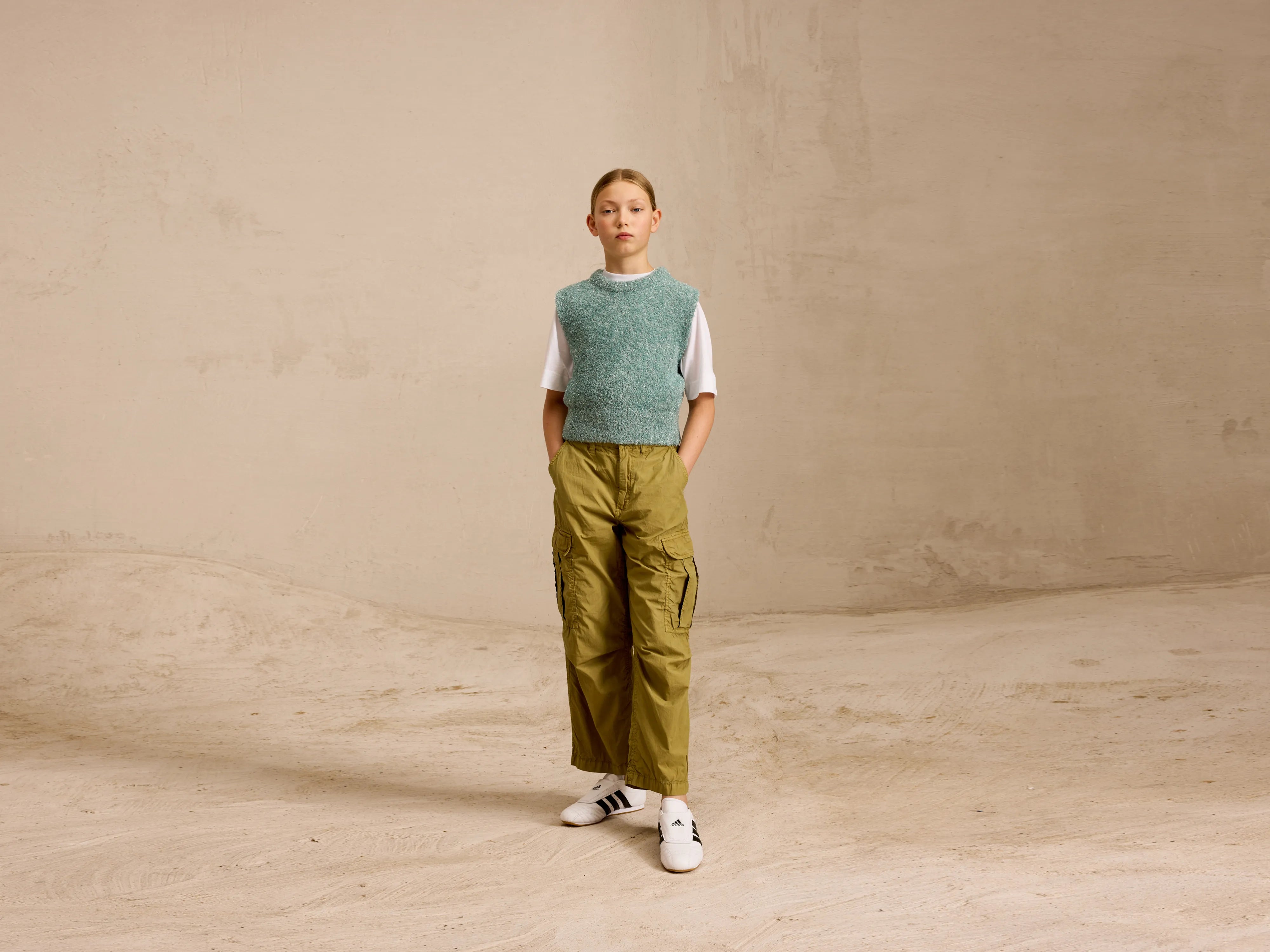 Amam regular knit top (251 / G / LIMESTONE)