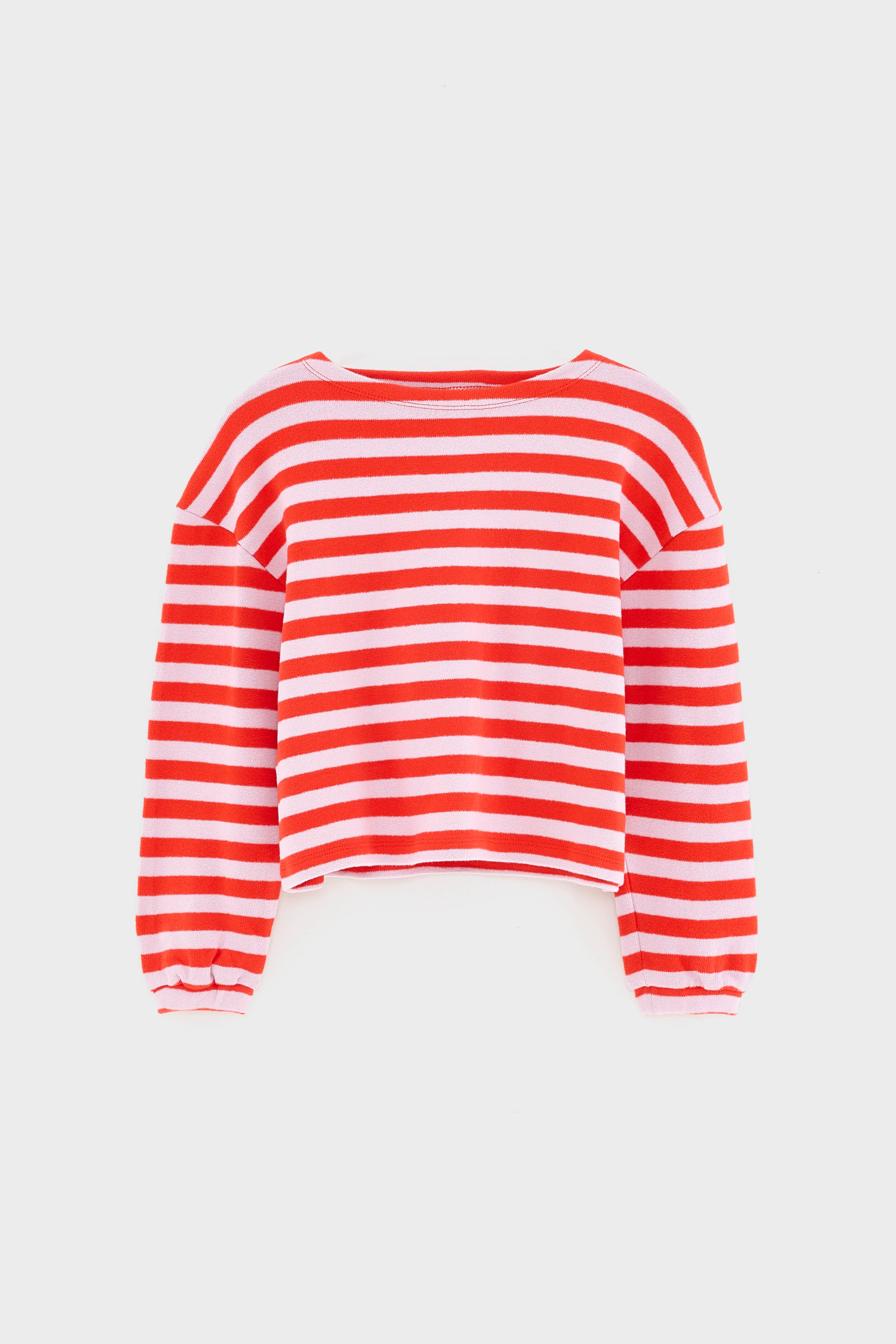 Fasov Cropped T-shirt - Guimauve / Massai red For Girls | Bellerose