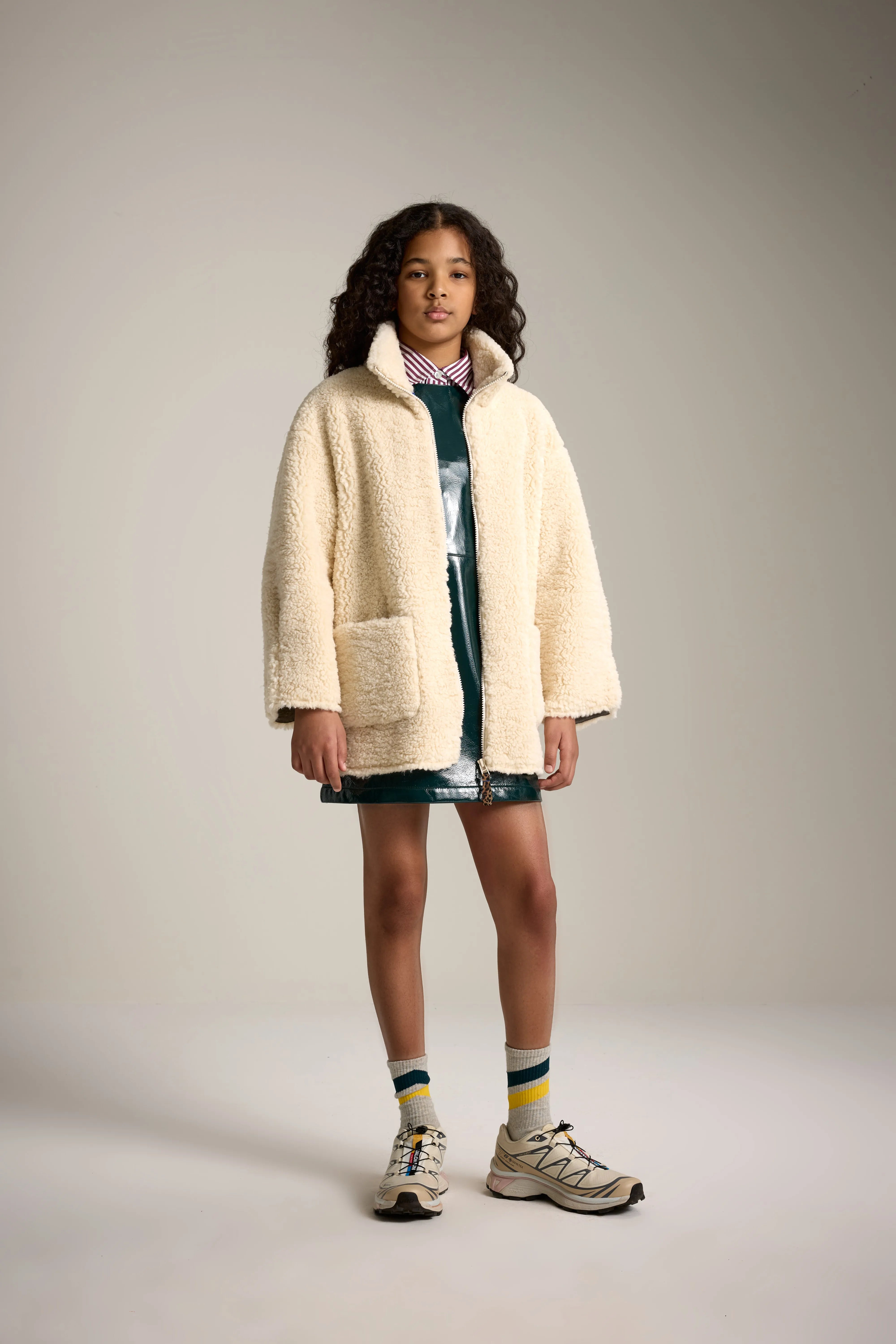 Jena Teddy Coat - Ecru For Girls | Bellerose