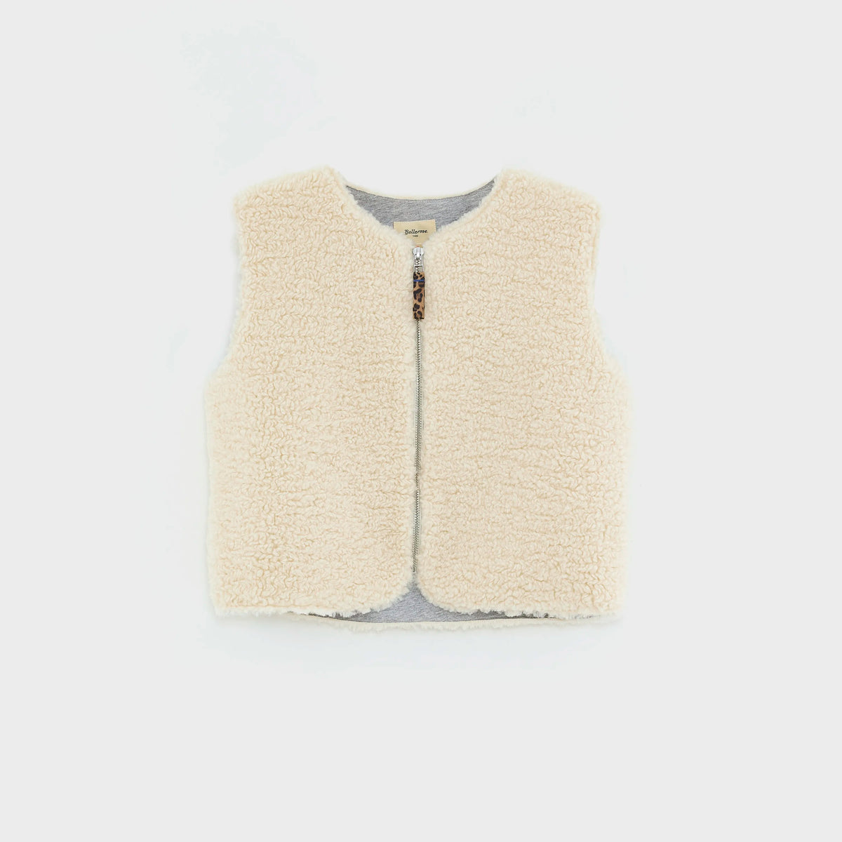 Sleeveless white teddy bodywarmer for girls | Bellerose