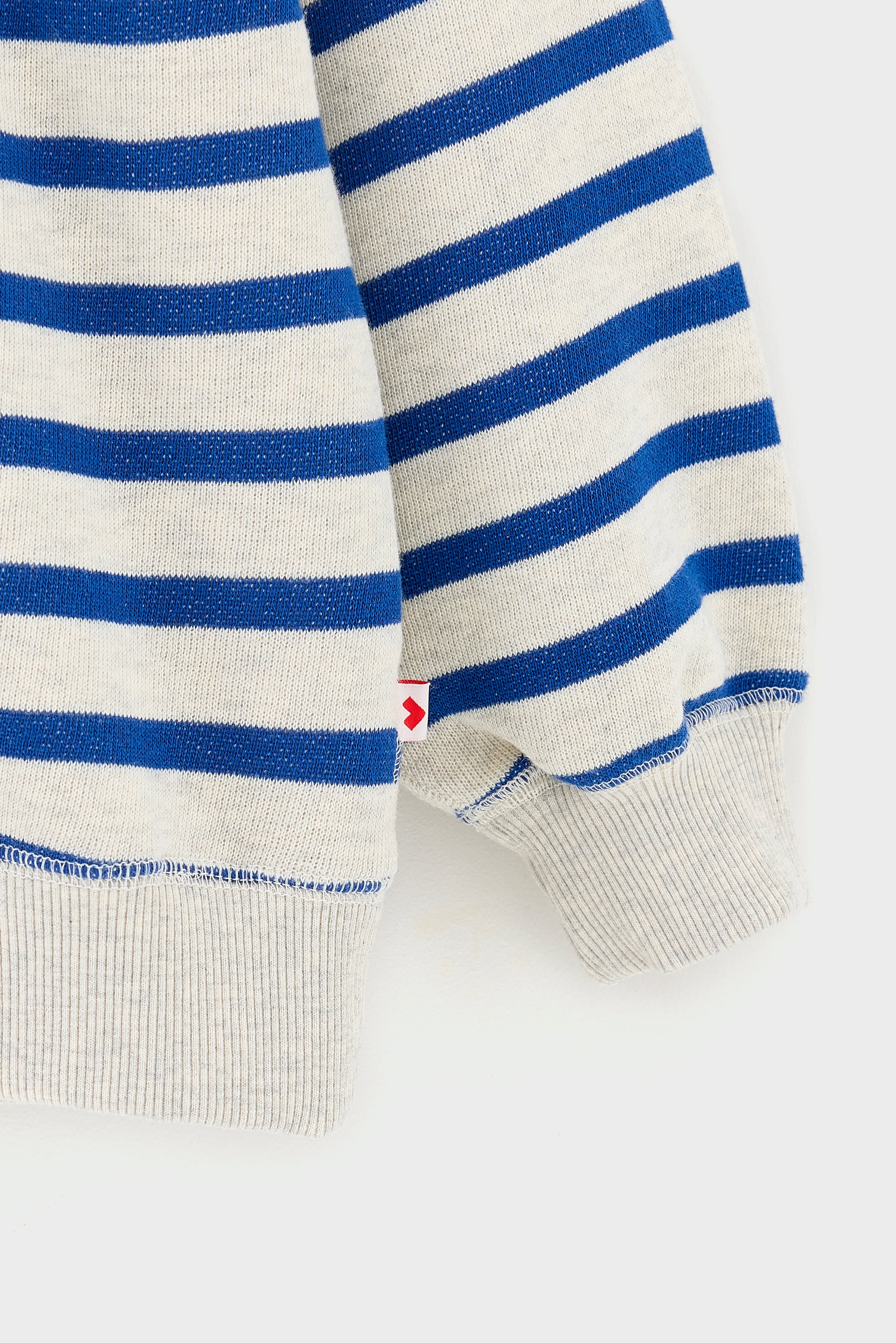 Fadol Striped Ecru Sweatshirt - Blue jeans / Oyster For Girls | Bellerose