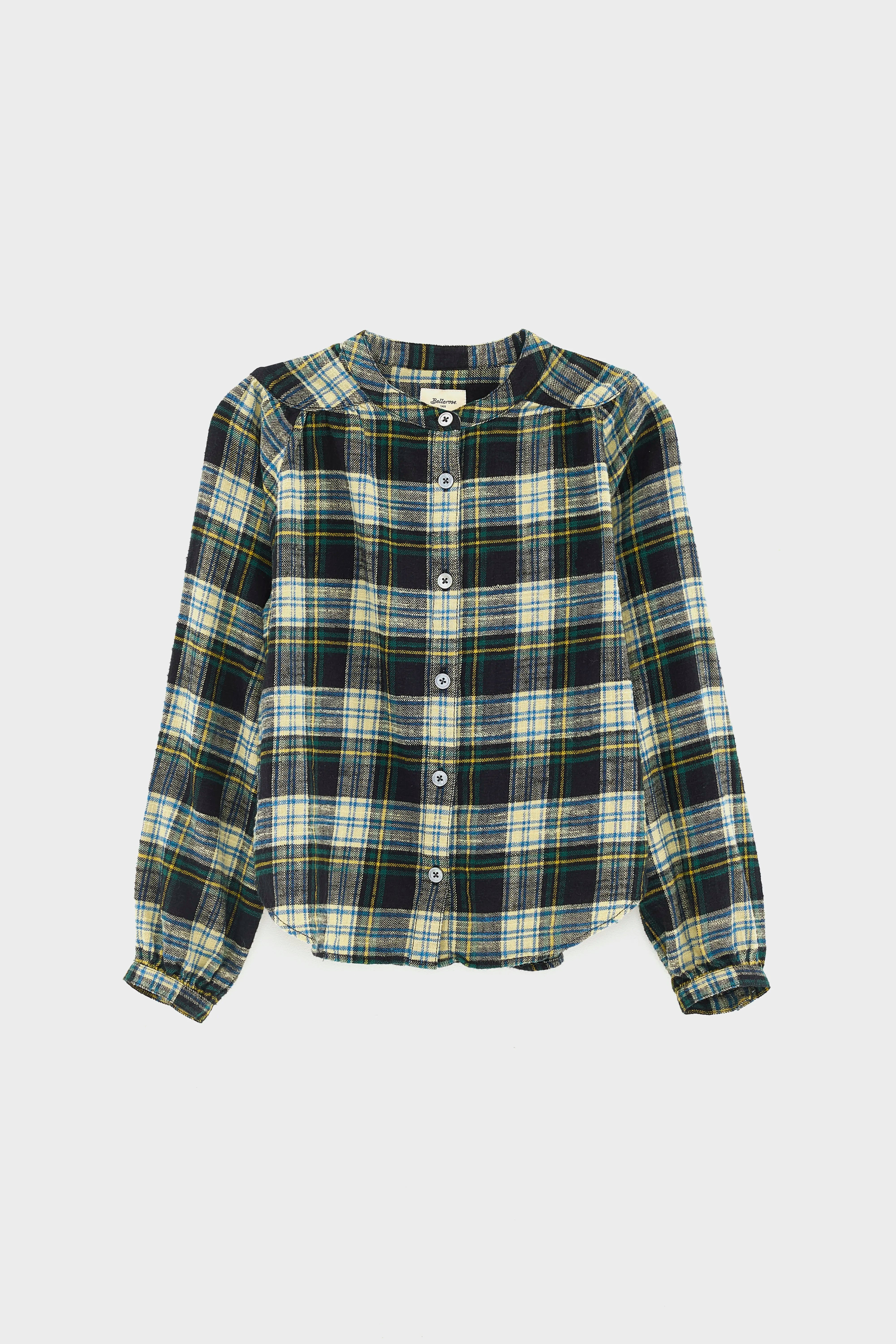 Hopsa Checked Blouse - Bottle / Sable / Worker For Girls | Bellerose