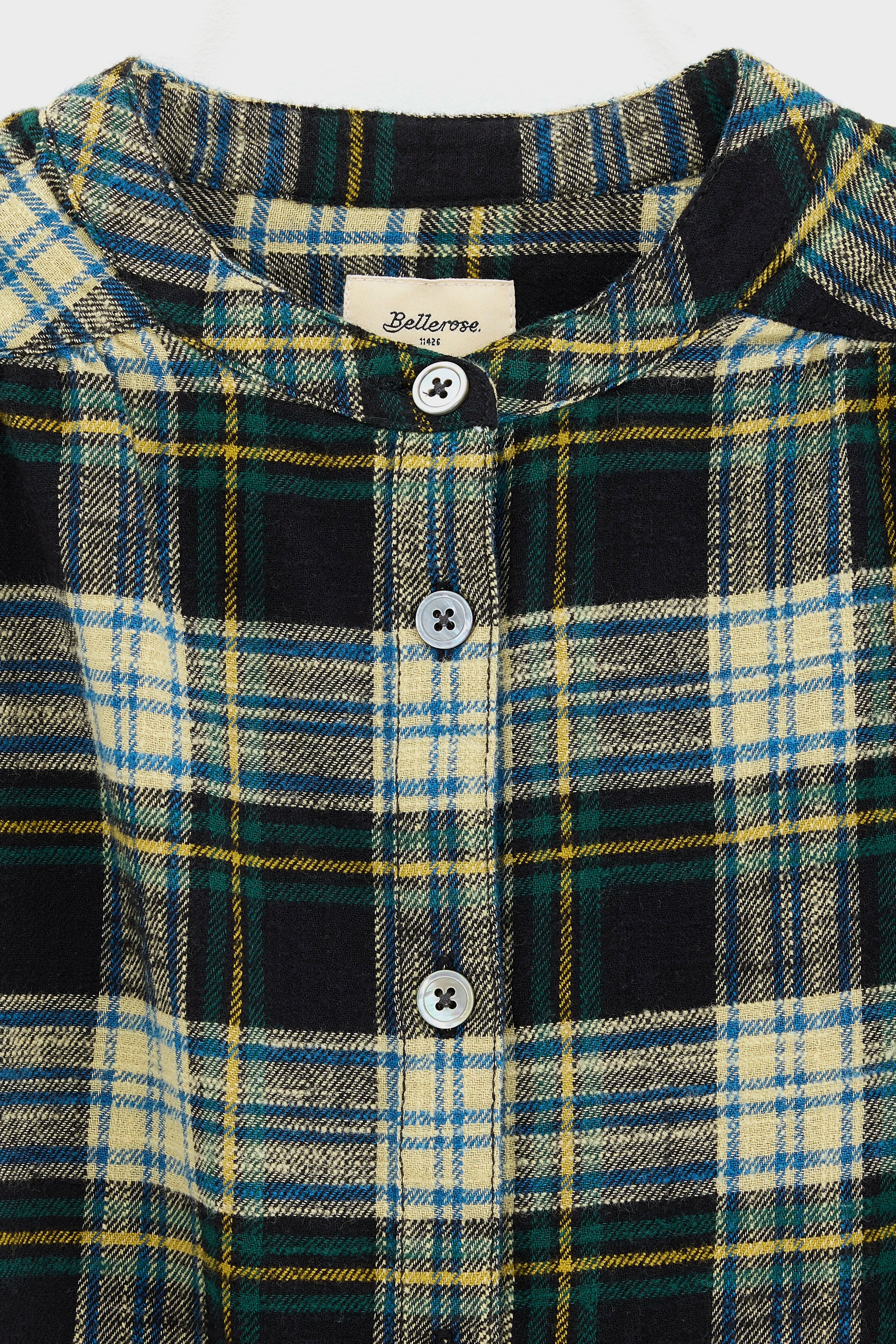 Hopsa Checked Blouse - Bottle / Sable / Worker For Girls | Bellerose