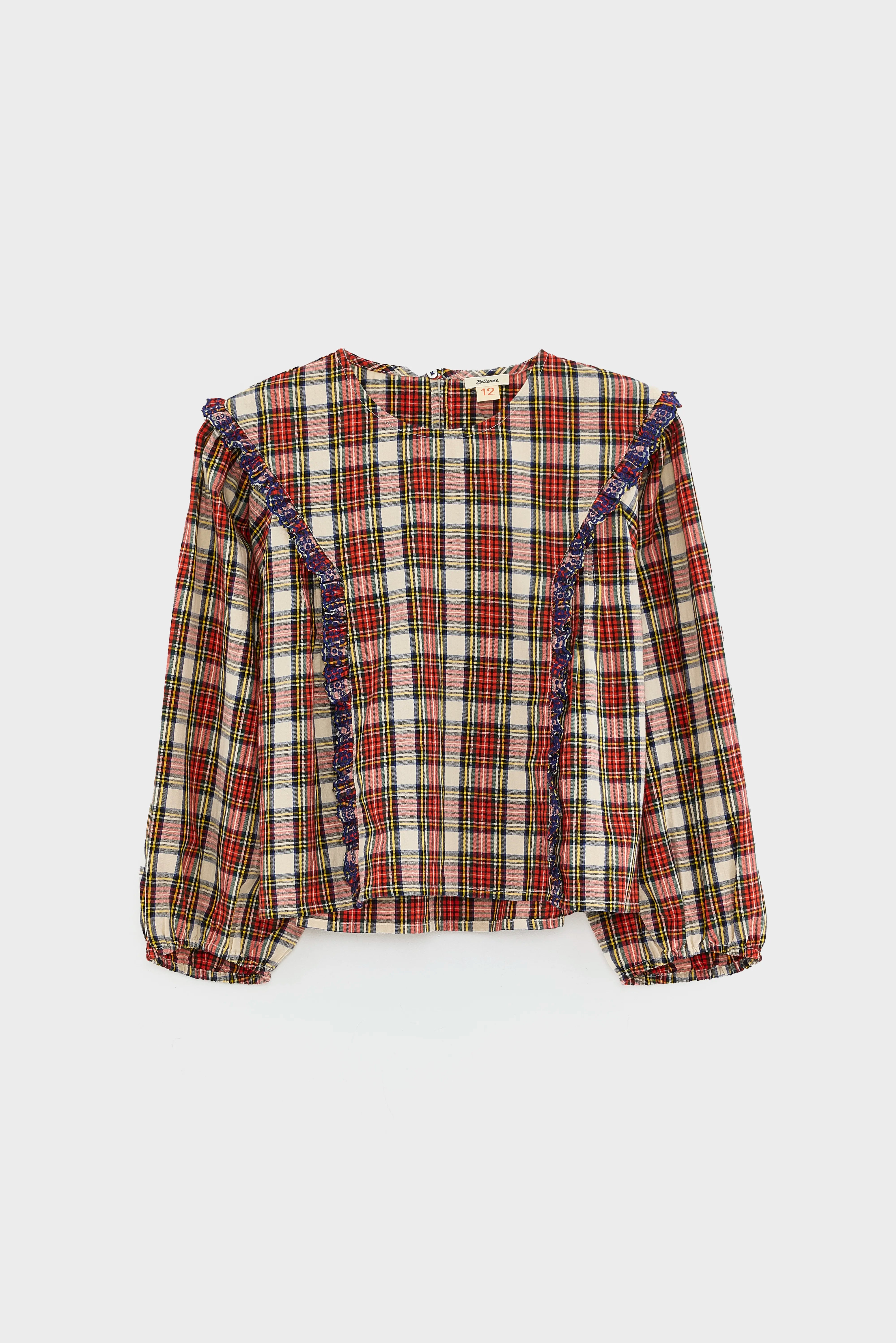 Himpi Plaid Blouse - Calcaire / Massai red / Worker For Girls | Bellerose