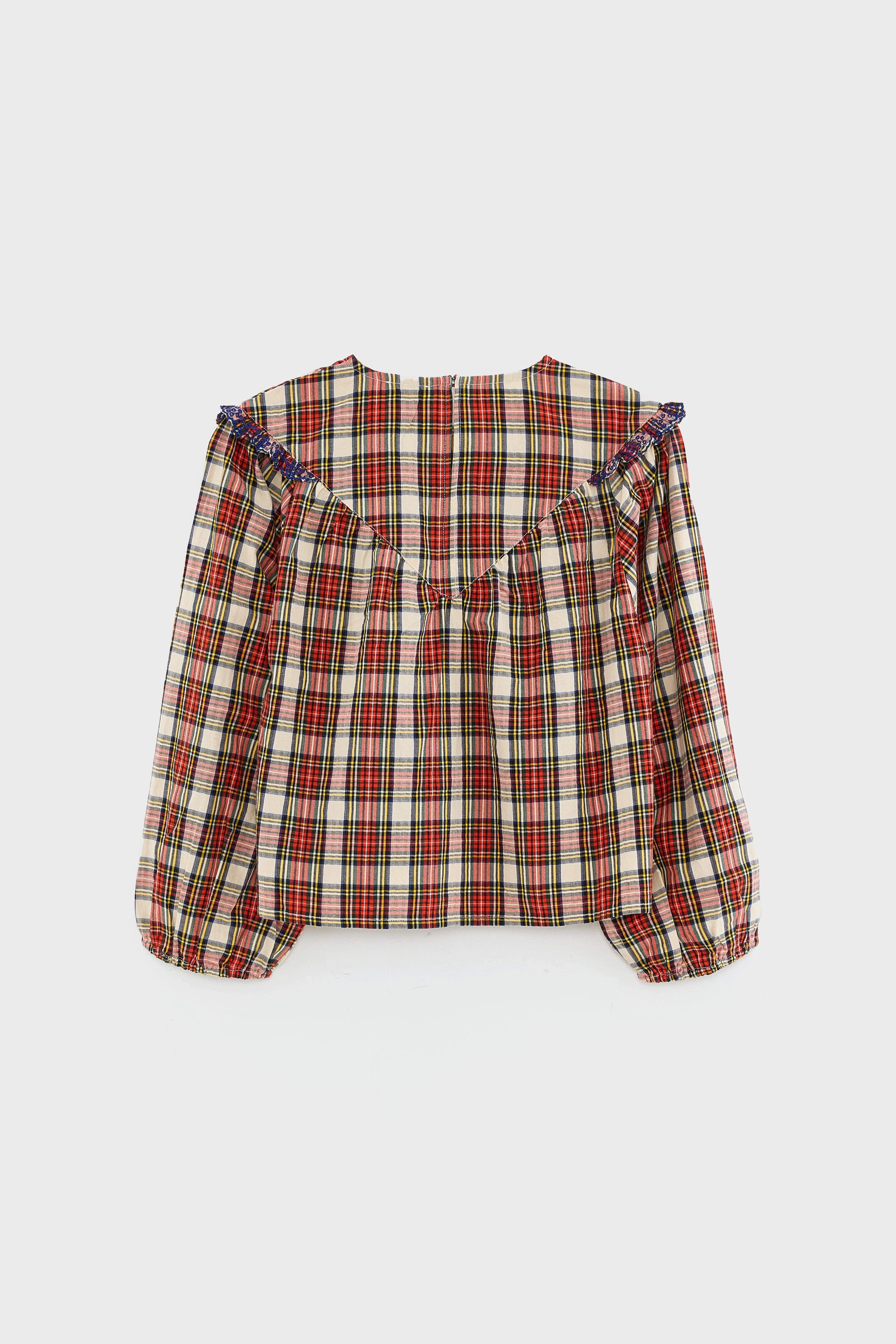 Himpi Plaid Blouse - Calcaire / Massai red / Worker For Girls | Bellerose