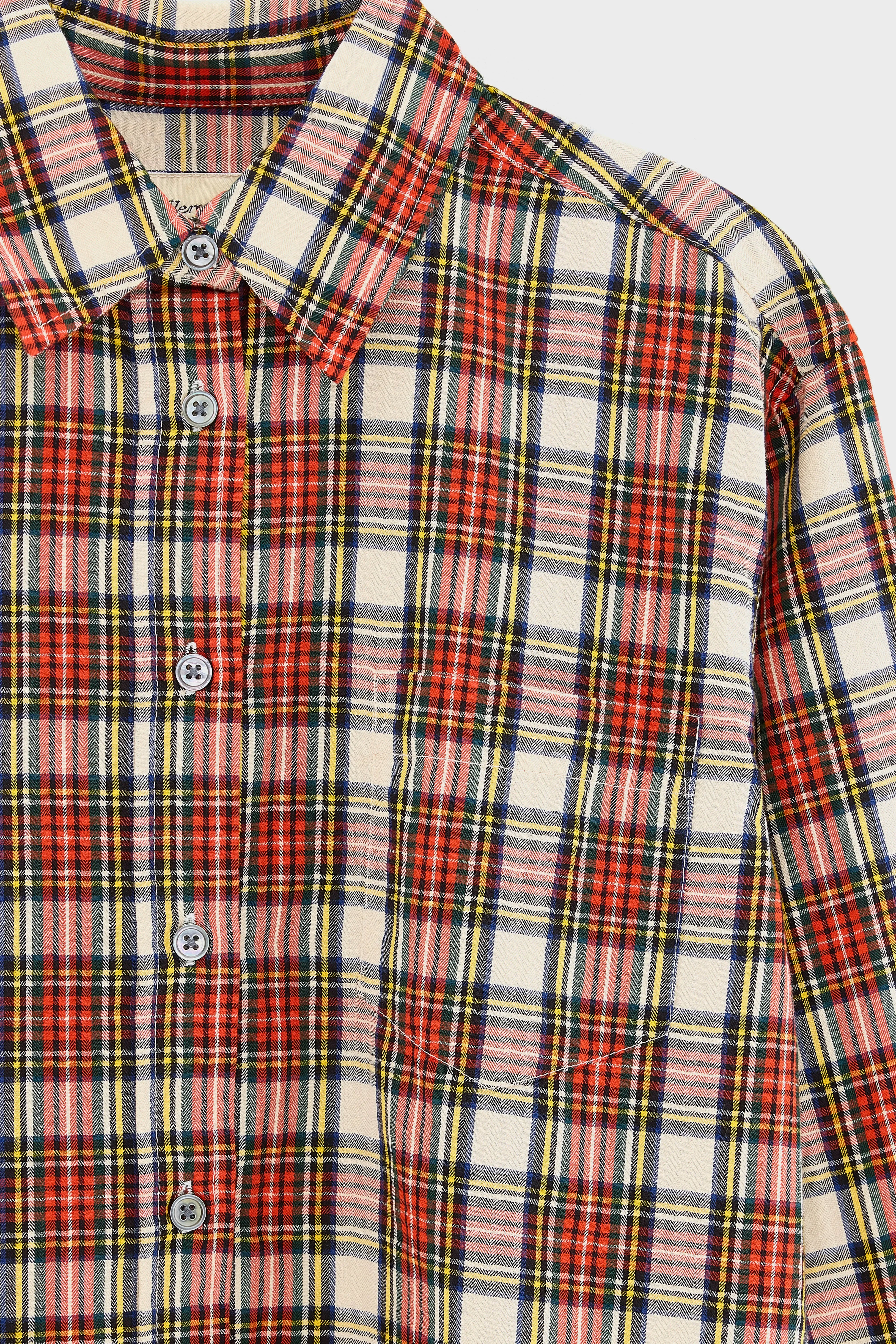 Ironie Straight Shirt - Calcaire / Massai red / Worker For Girls | Bellerose