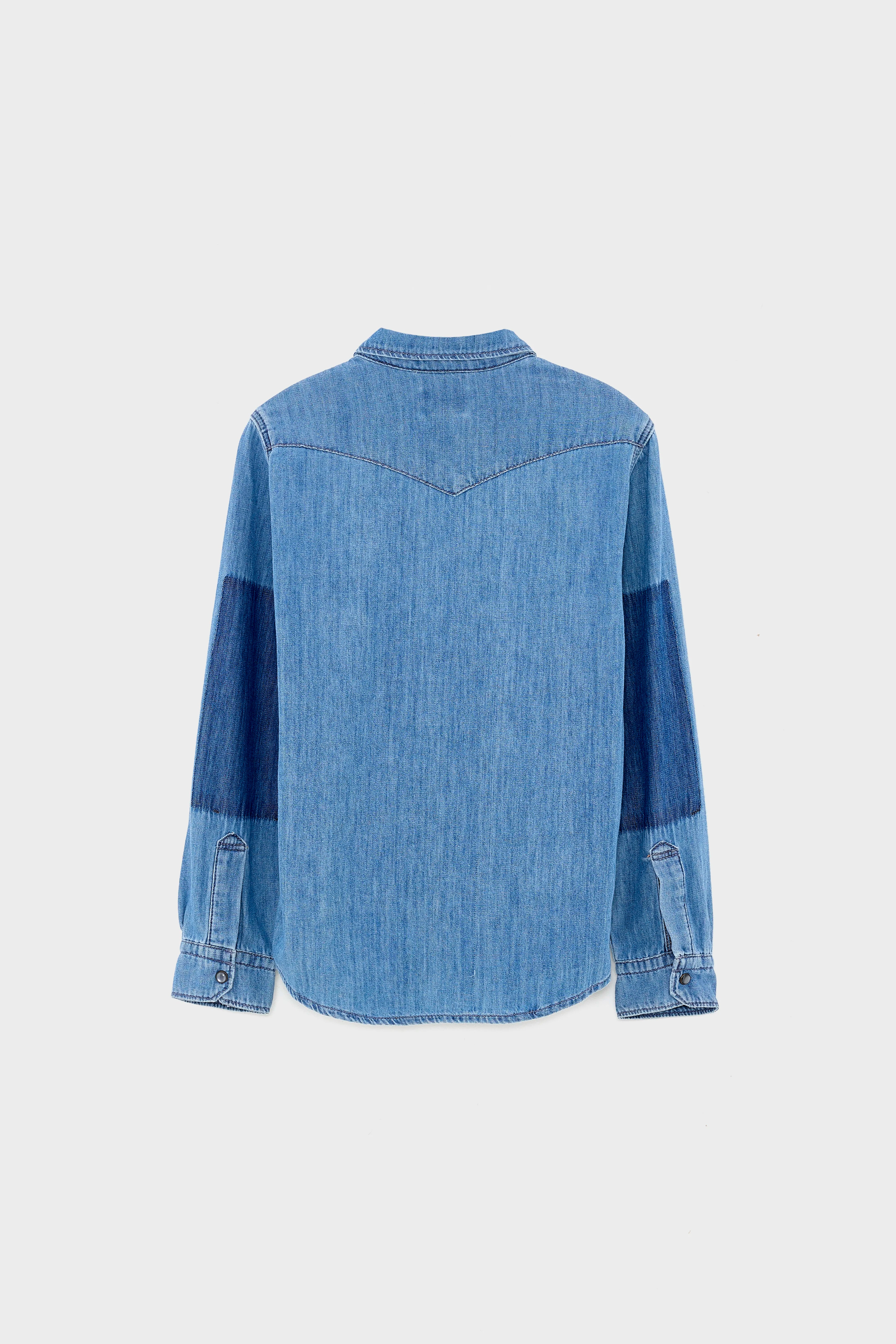 Peio Blauw Denim Western Hemd - Bleach Voor Jongens | Bellerose