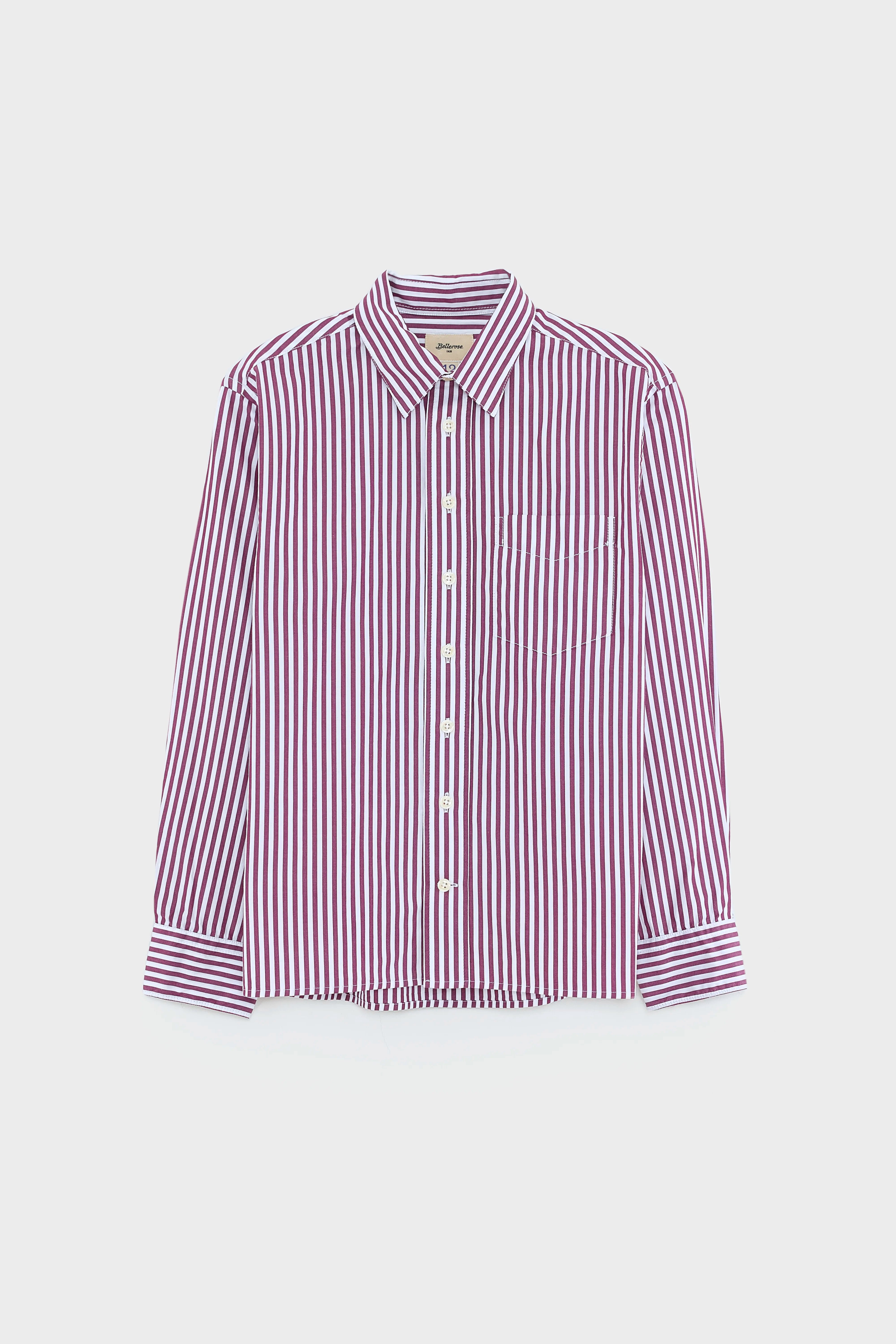 Gulian Gestreept Hemd - Burgundy / White Voor Jongens | Bellerose