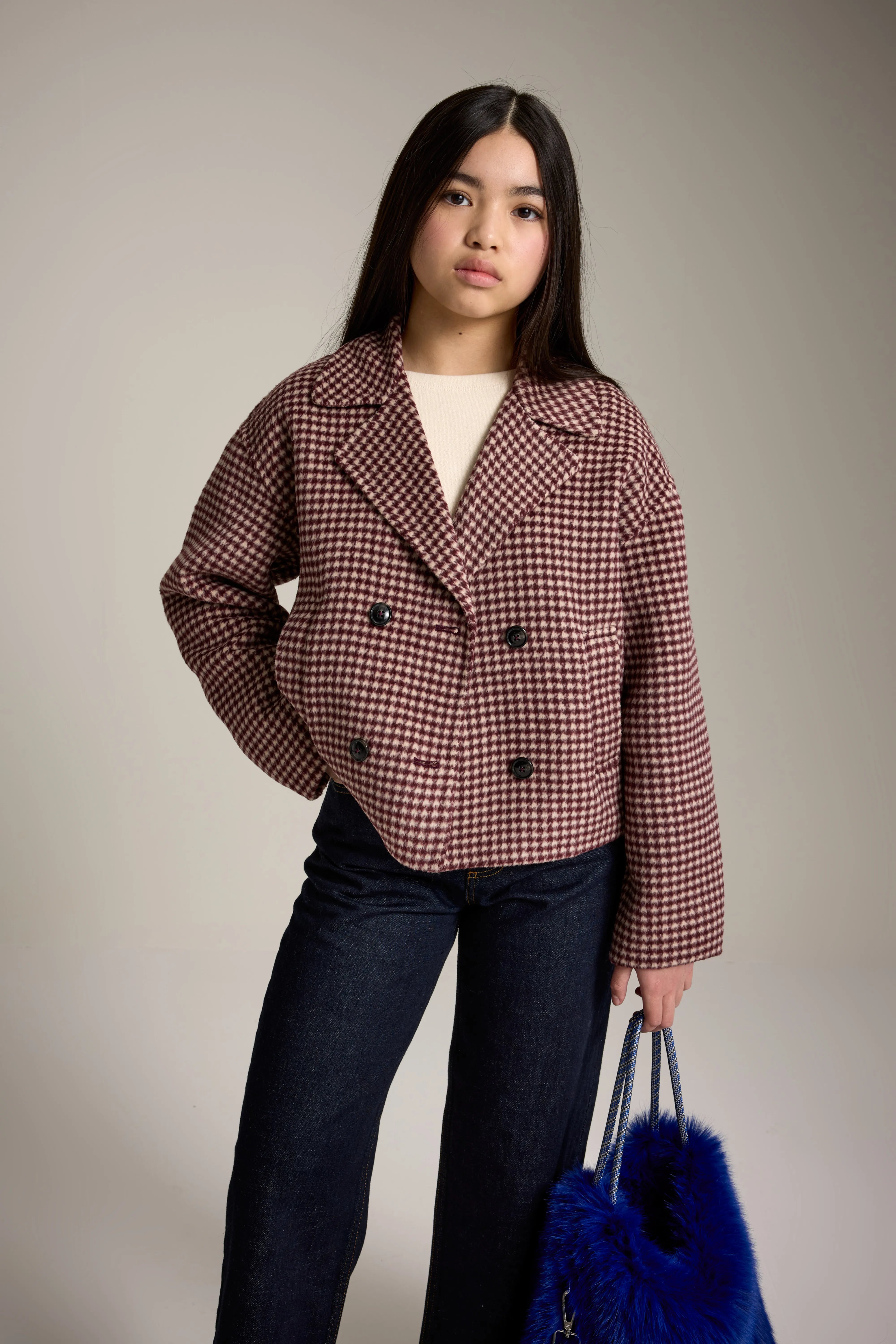 Manteau Caban Raptor - Calcaire / Grenat Pour Fille | Bellerose