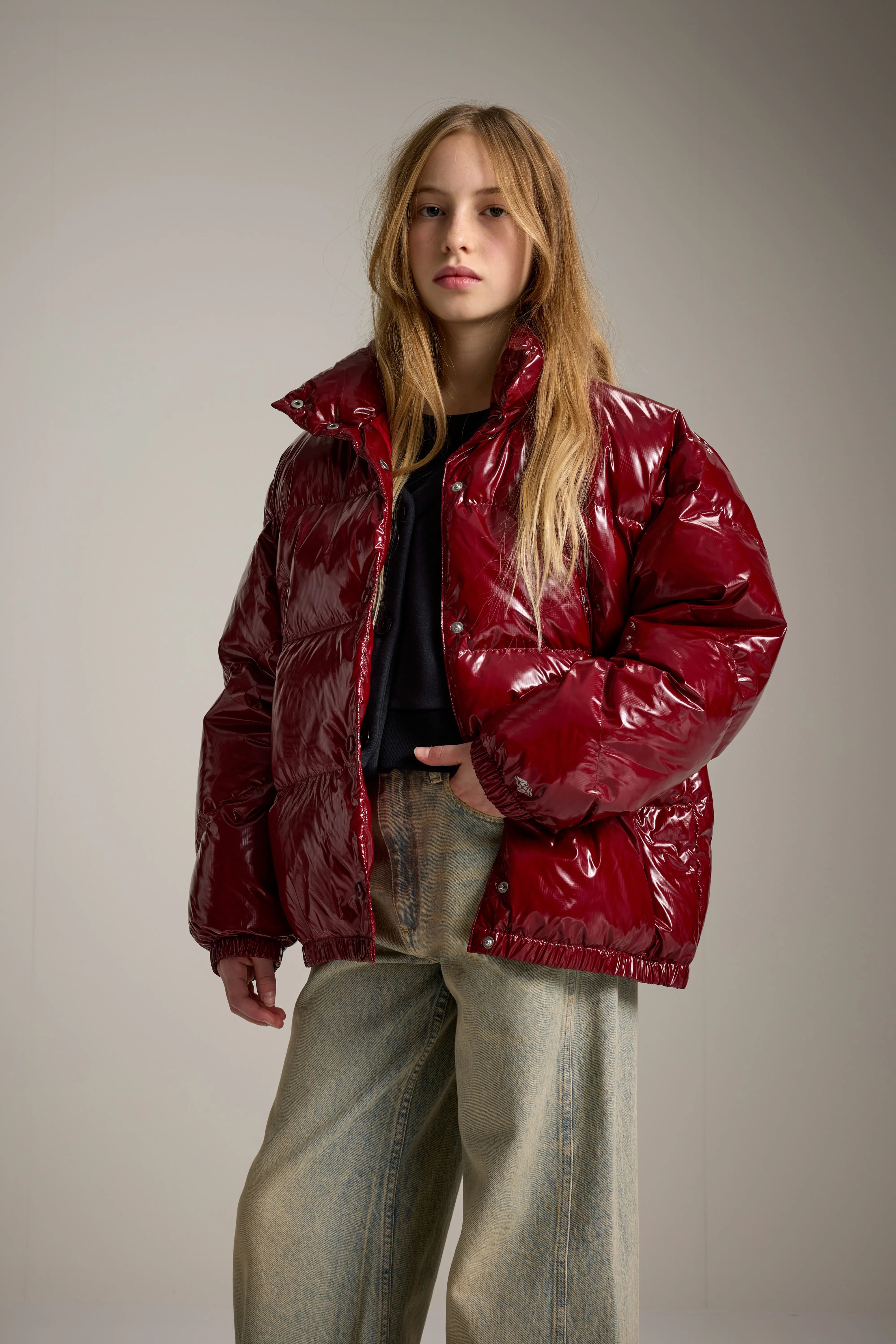 Hoover Puffer Jacket - Cerise For Girls | Bellerose