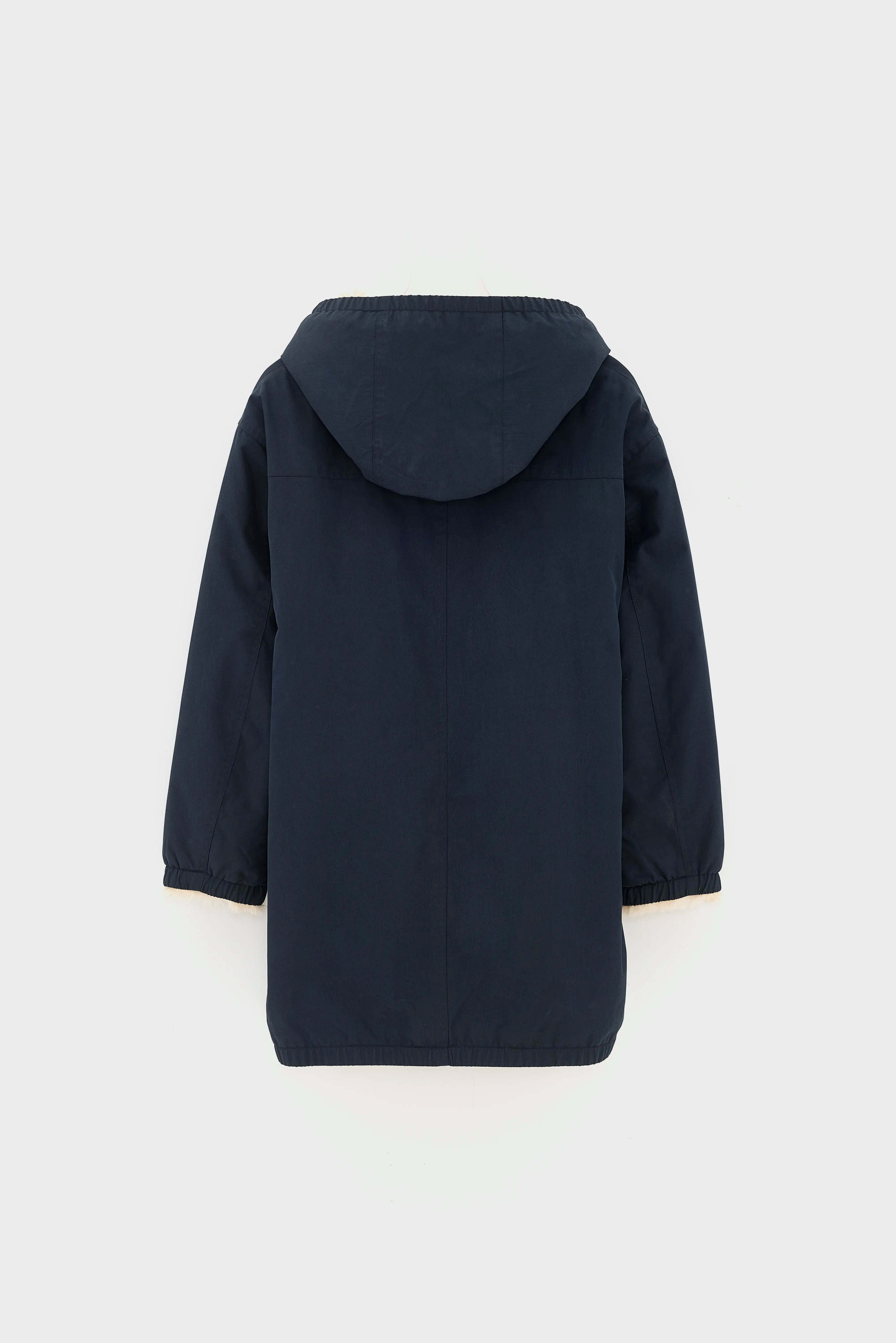 Oversized hooded parka in navy blue - Girls | Bellerose