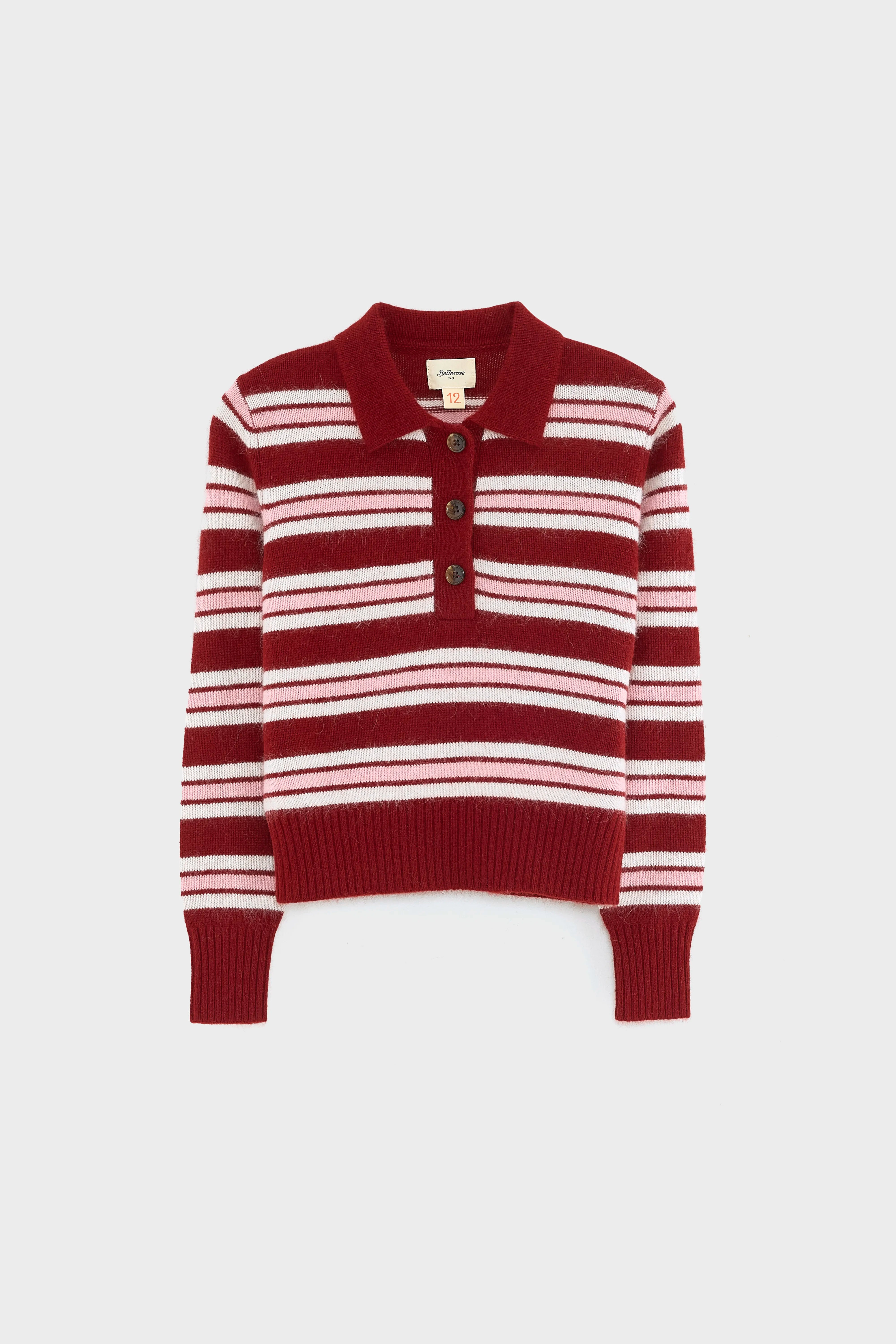 Pull À Col Polo Gimol - Antique white / Dusk / Malbec Pour Fille | Bellerose