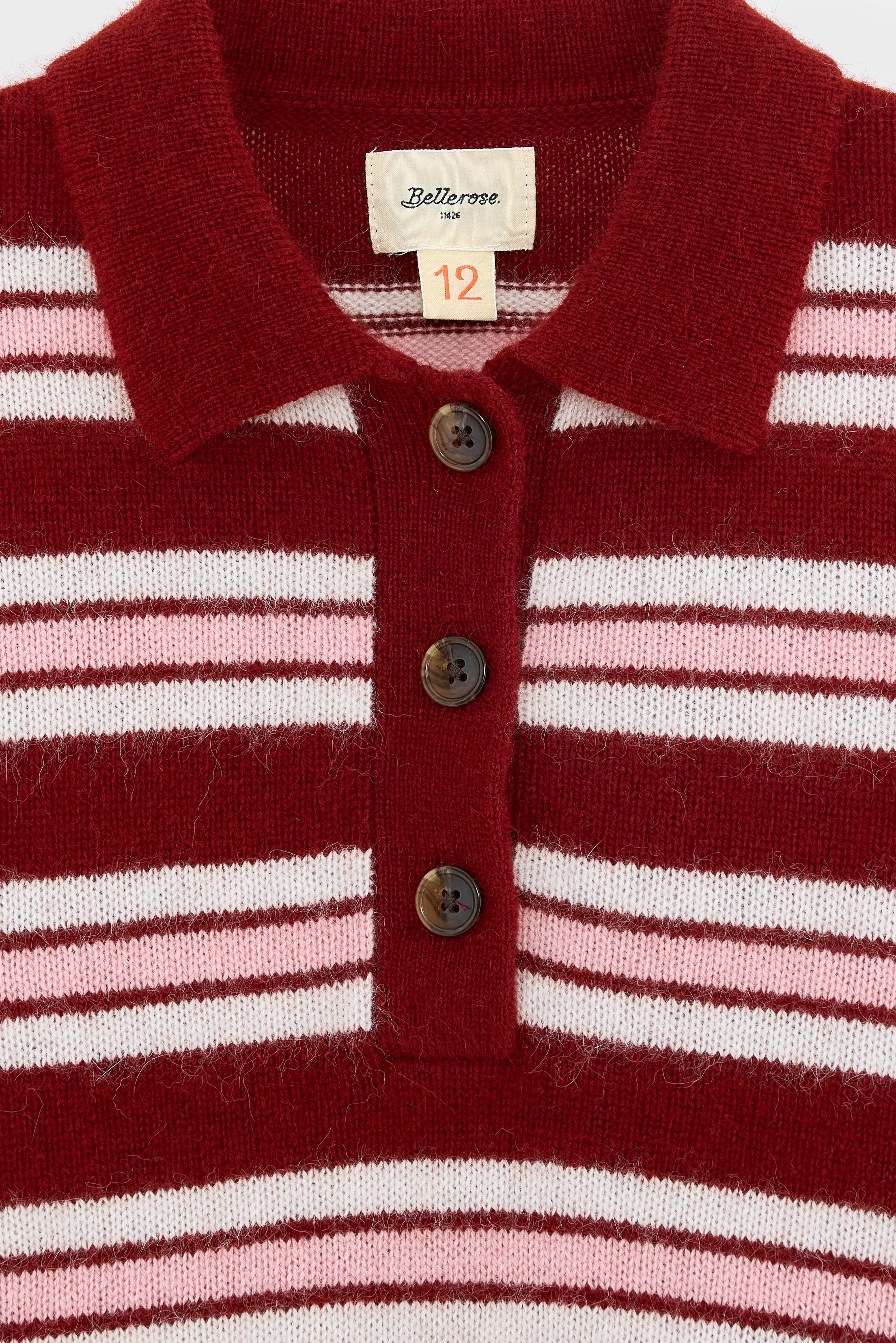 Pull À Col Polo Gimol - Antique white / Dusk / Malbec Pour Fille | Bellerose