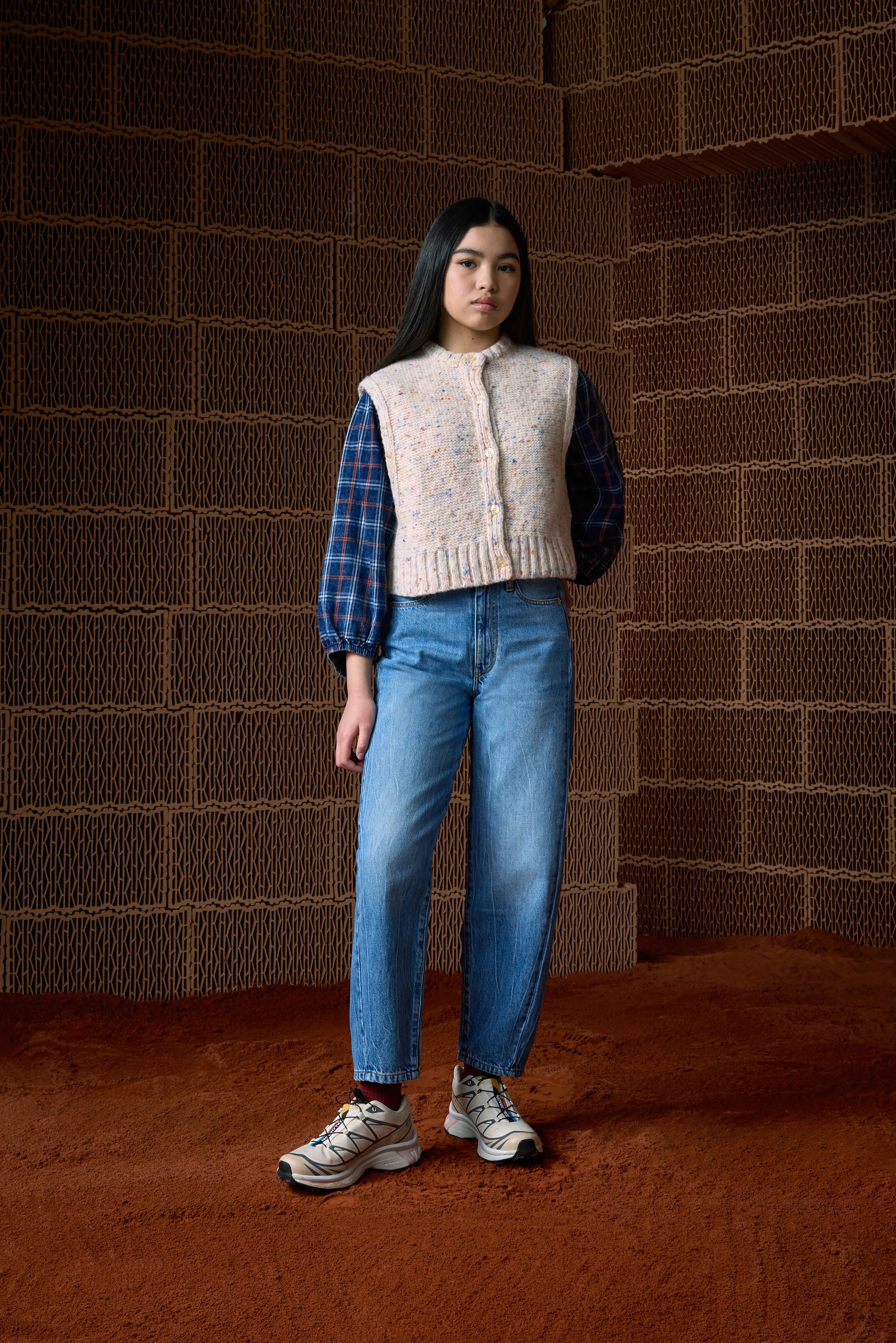 Agagi Mouwloze Cardigan - Ecru / Multicolor Voor Meisjes | Bellerose