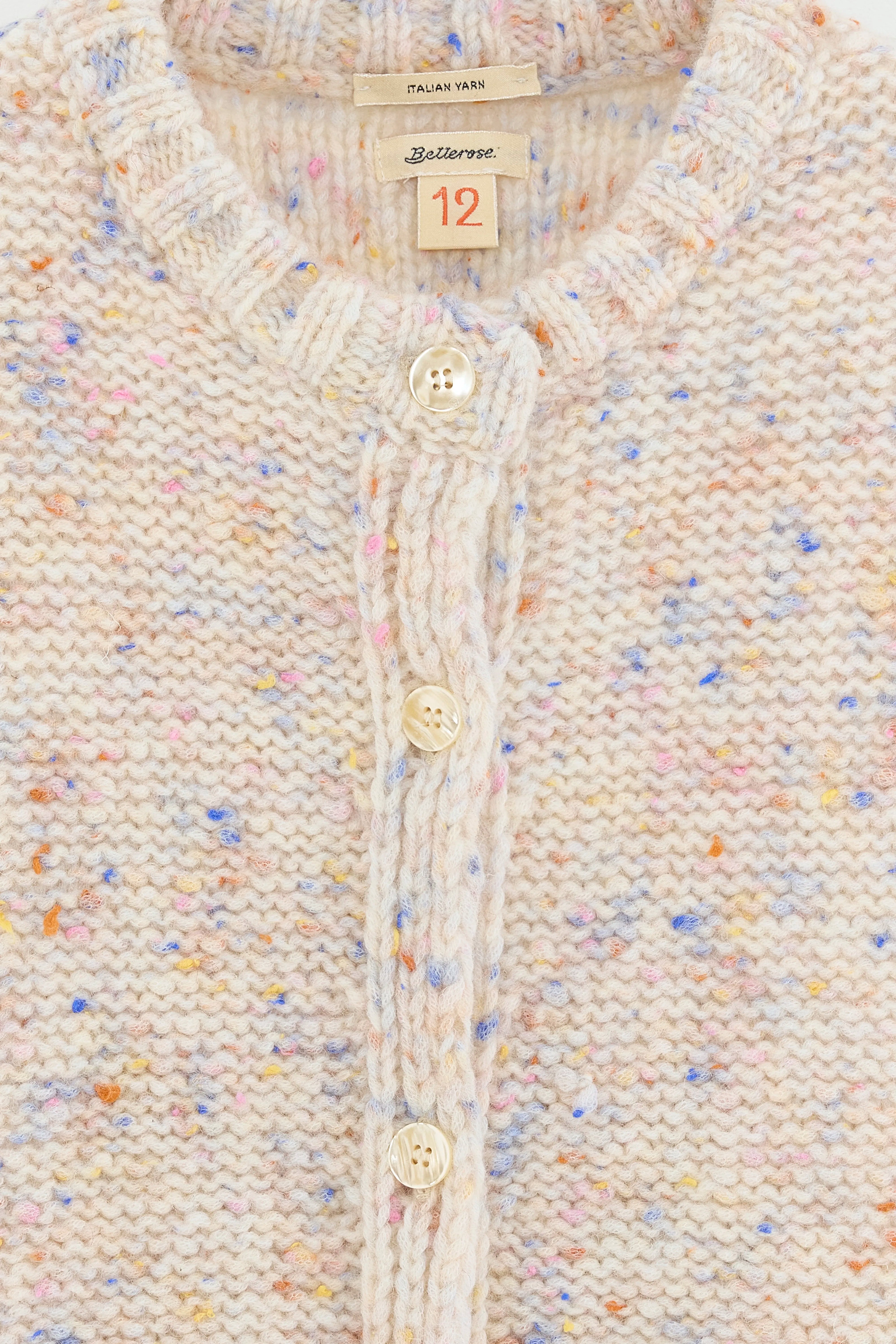 Agagi Mouwloze Cardigan - Ecru / Multicolor Voor Meisjes | Bellerose