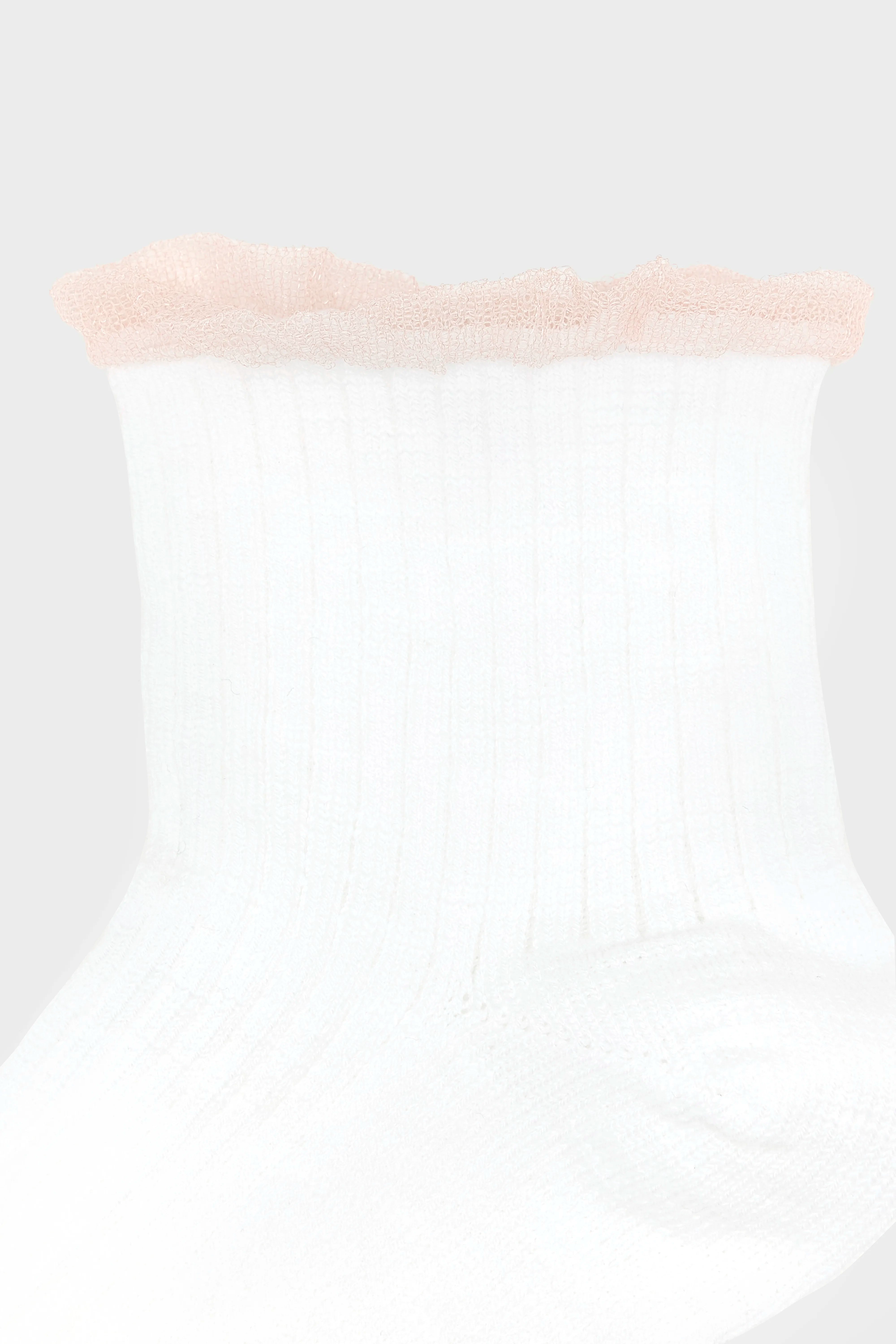 Chaussettes Courtes Baroy - Rose / White Pour Fille | Bellerose