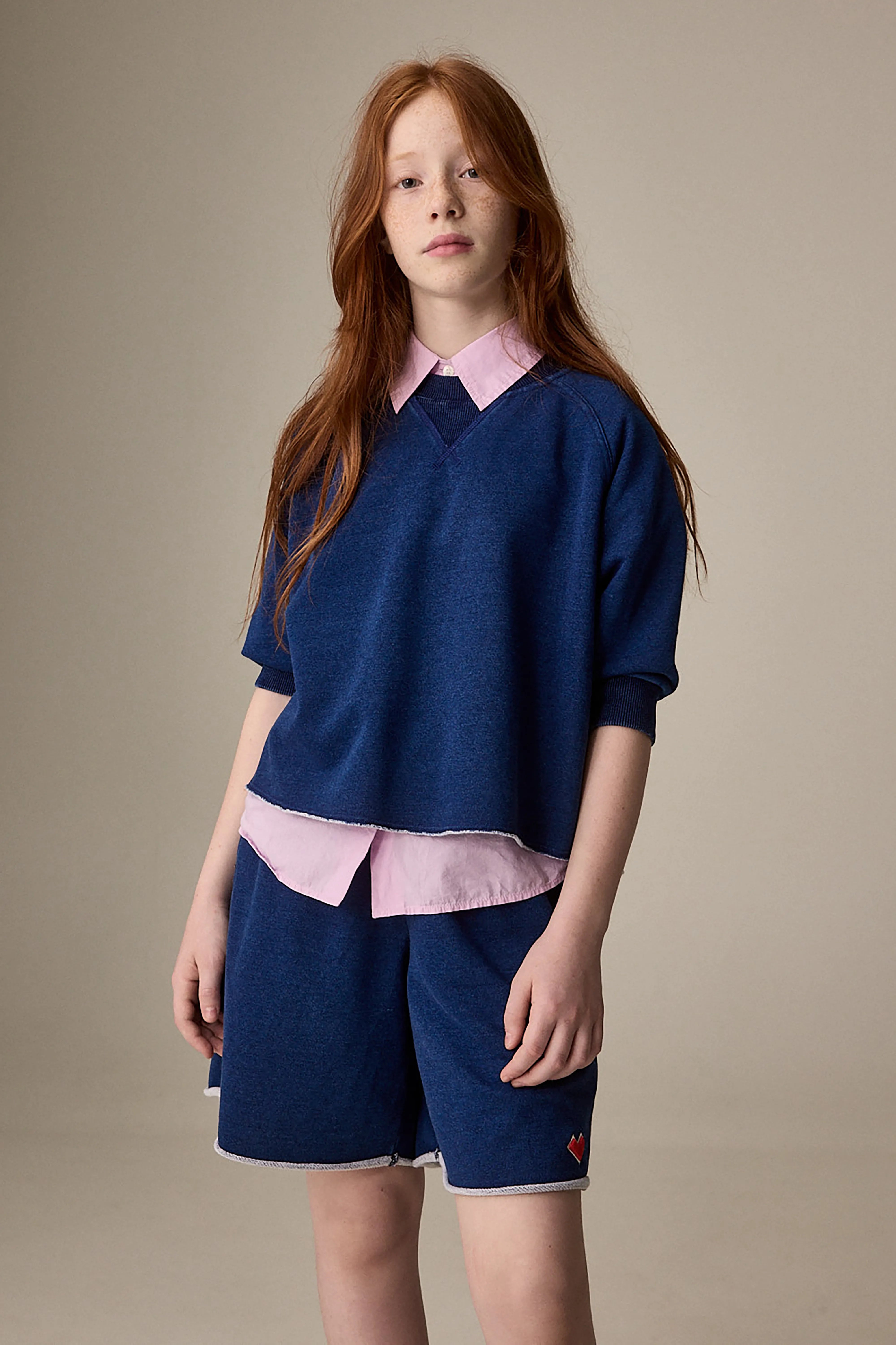 Fabini Sweatshirt Met Korte Mouwen - Indigo Voor Meisjes | Bellerose