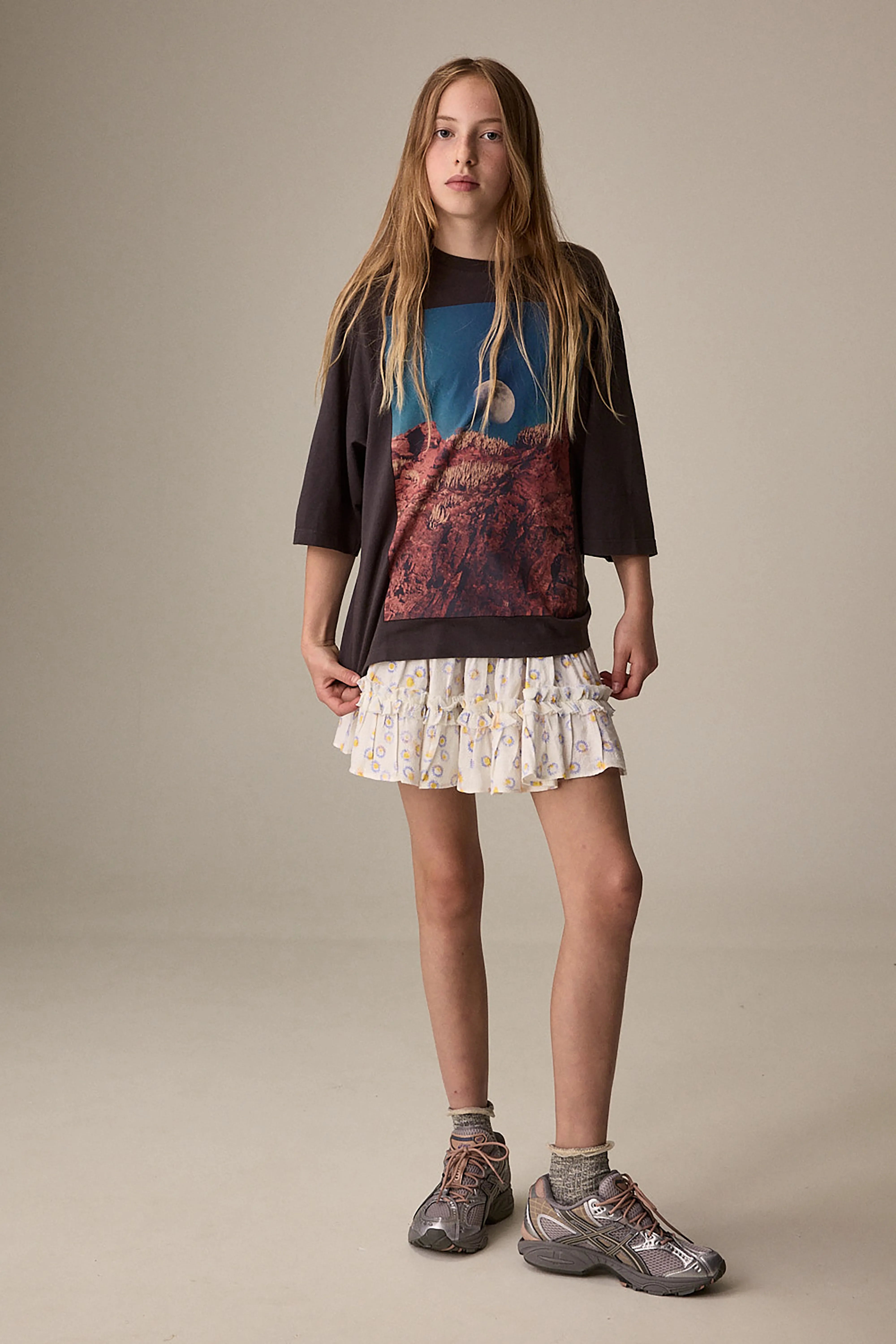 T-shirt Boyfriend Asha - Black sand Pour Fille | Bellerose