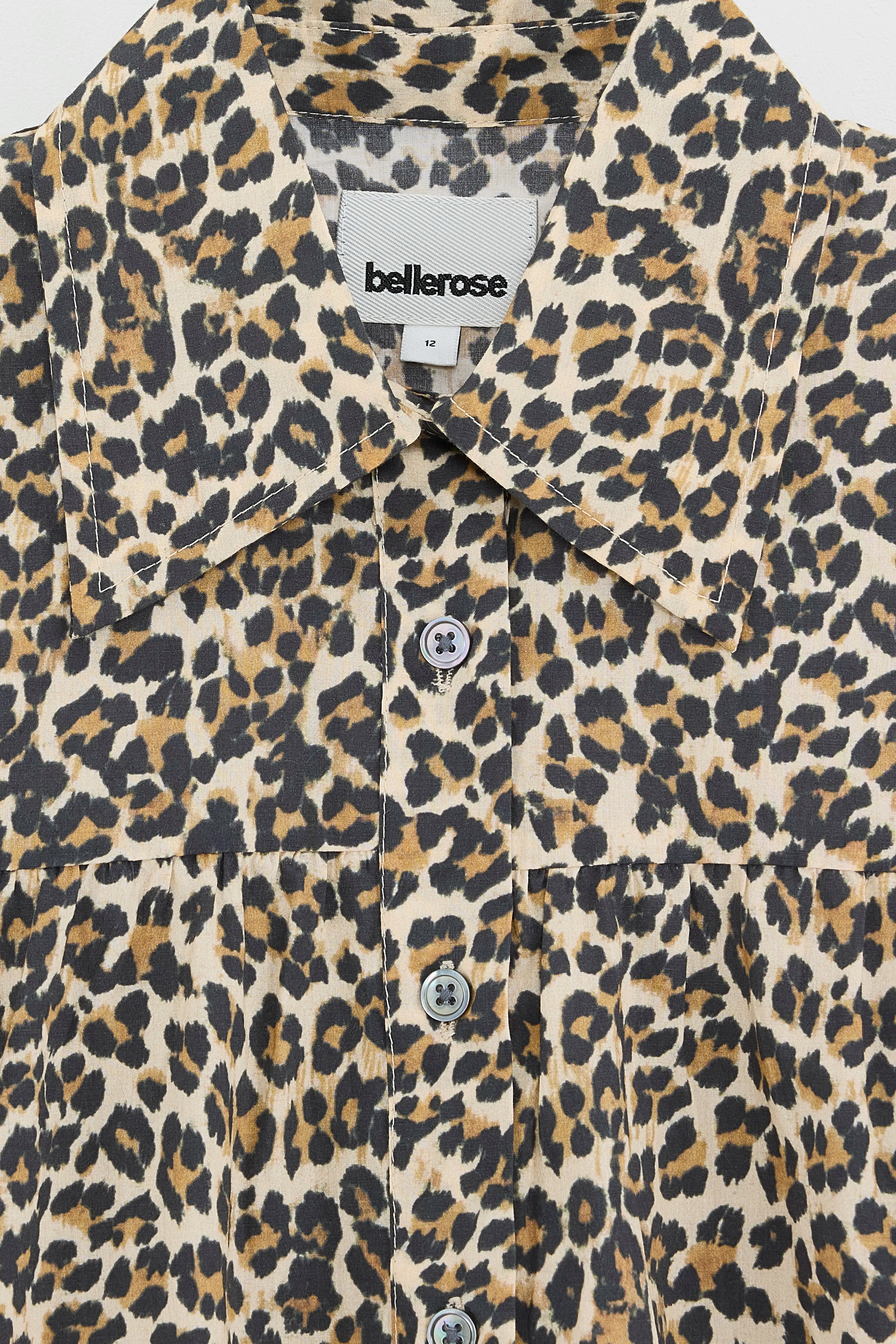 Helo Leopard Print Shirt - Black sand / Toffee / Vanille For Girls | Bellerose