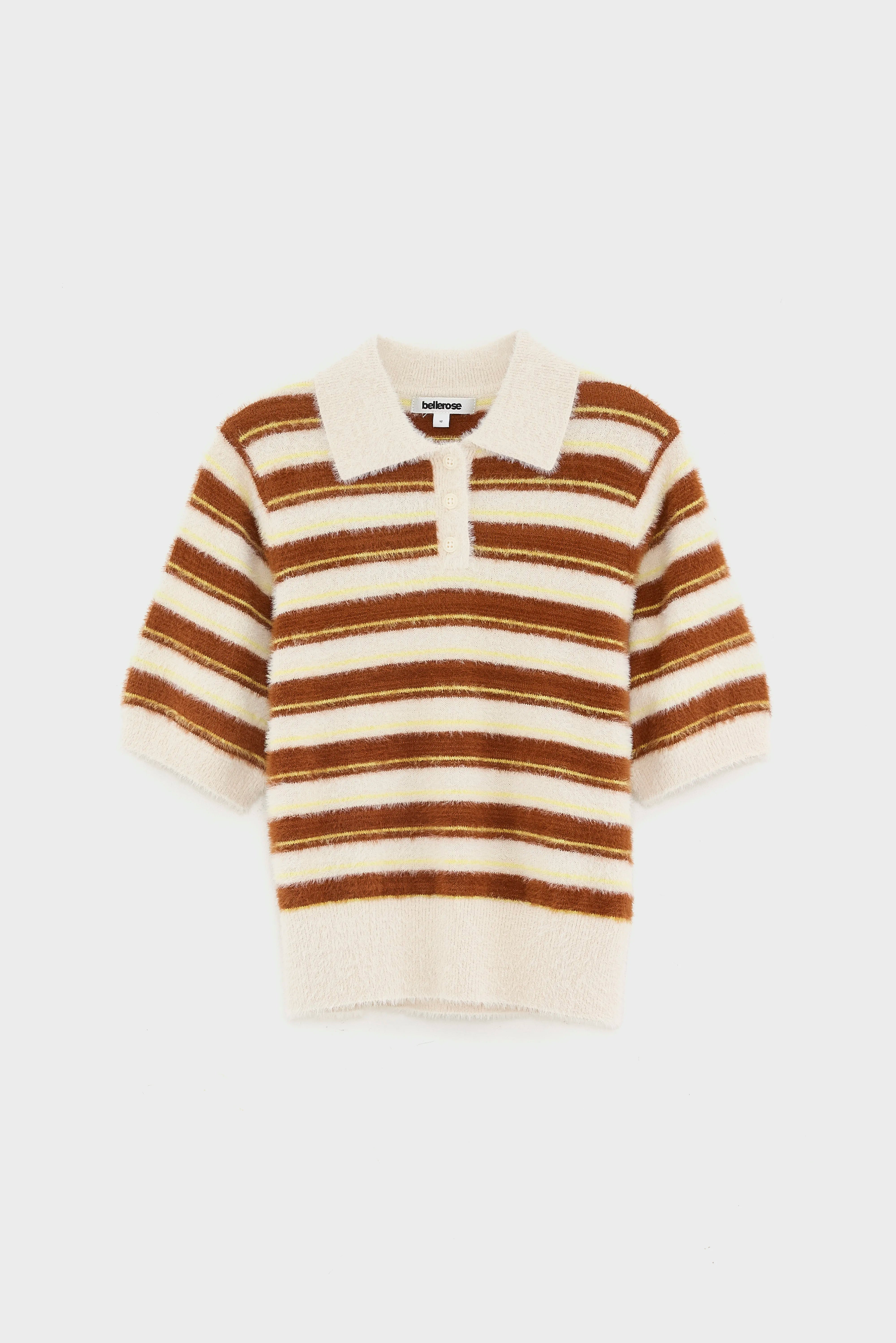 Golle Knitted Polo - Aurora / Ecru / Nuts For Girls | Bellerose