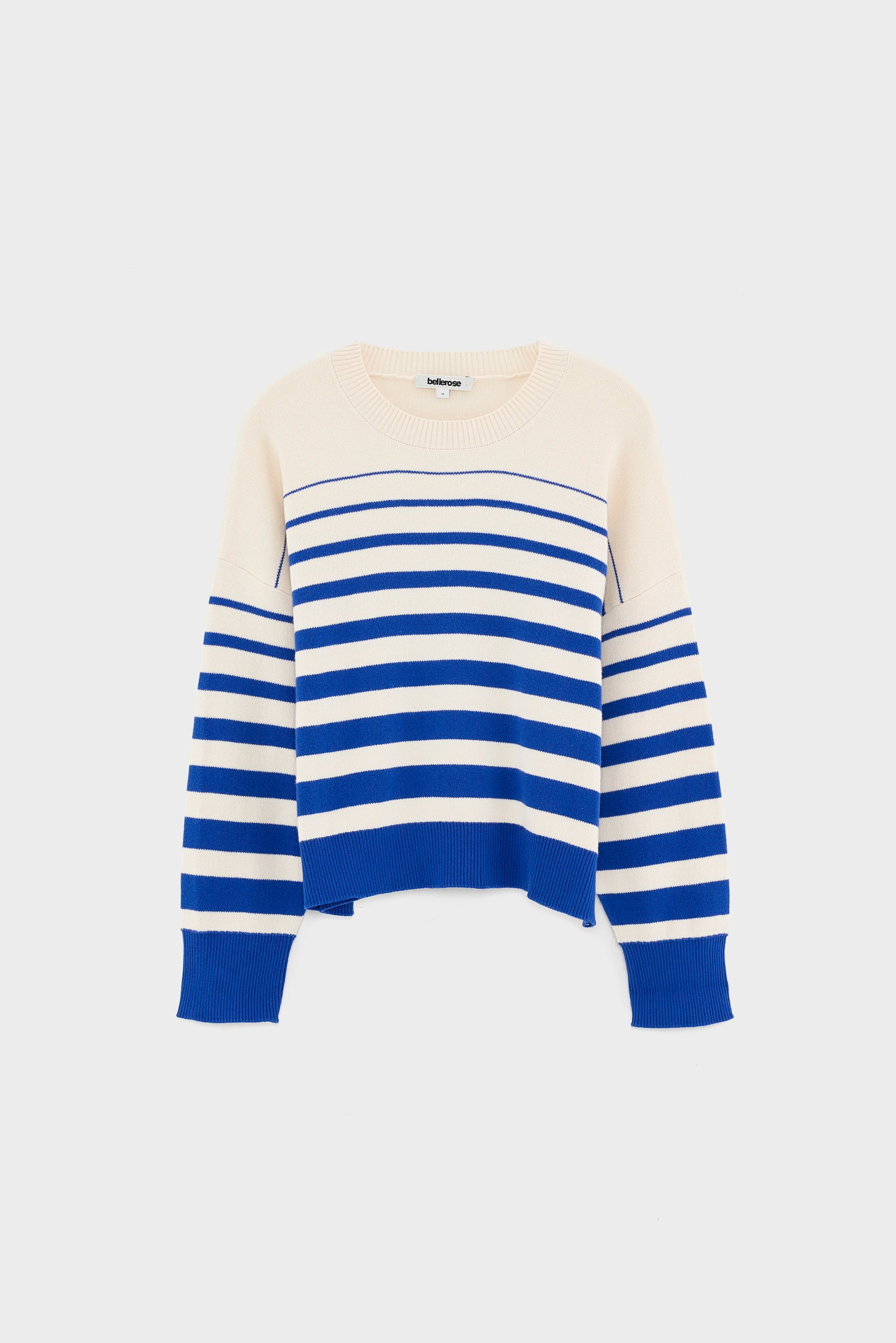 Angox Striped Sweater - Lazuli / Milky way For Girls | Bellerose