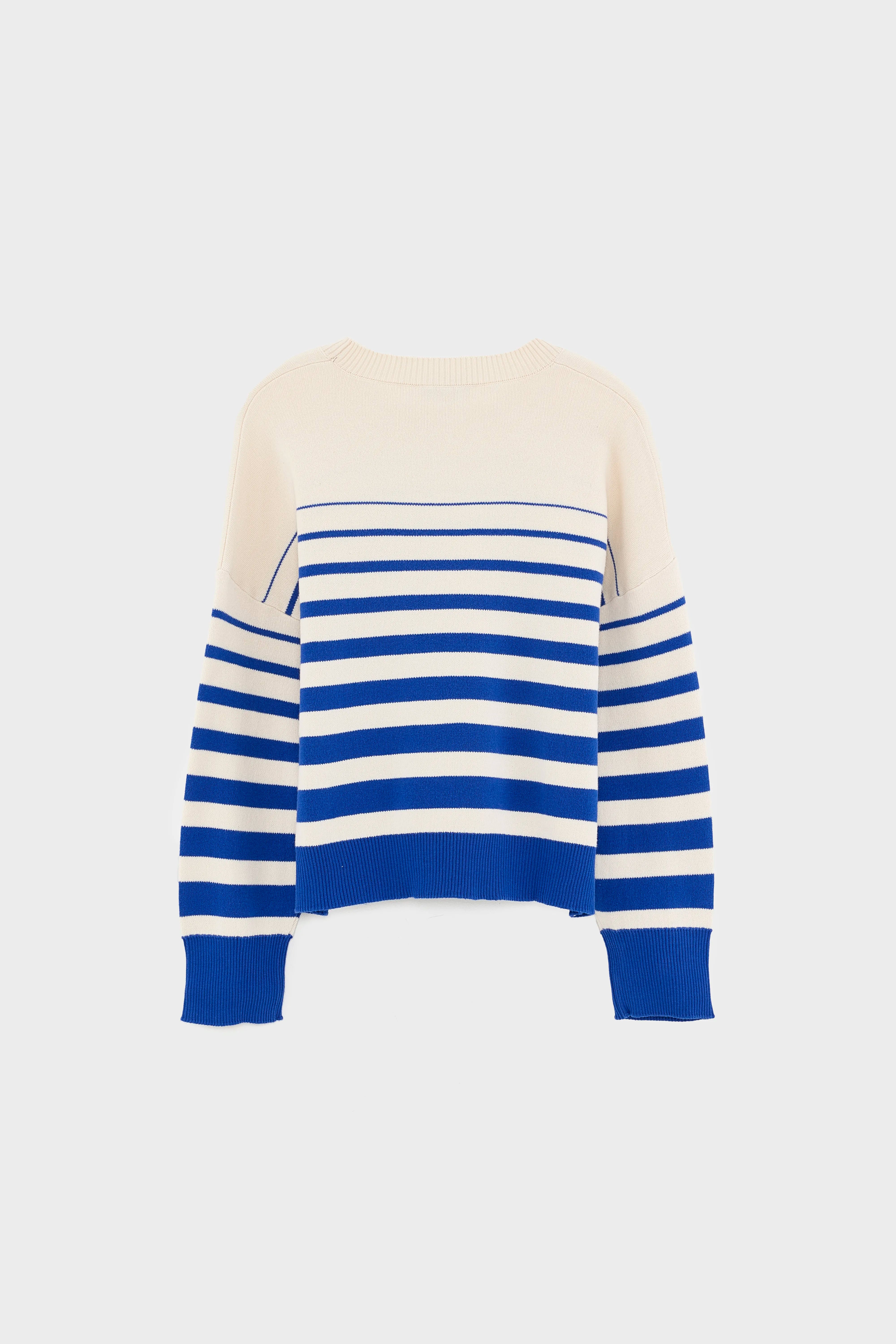 Angox Striped Sweater - Lazuli / Milky way For Girls | Bellerose