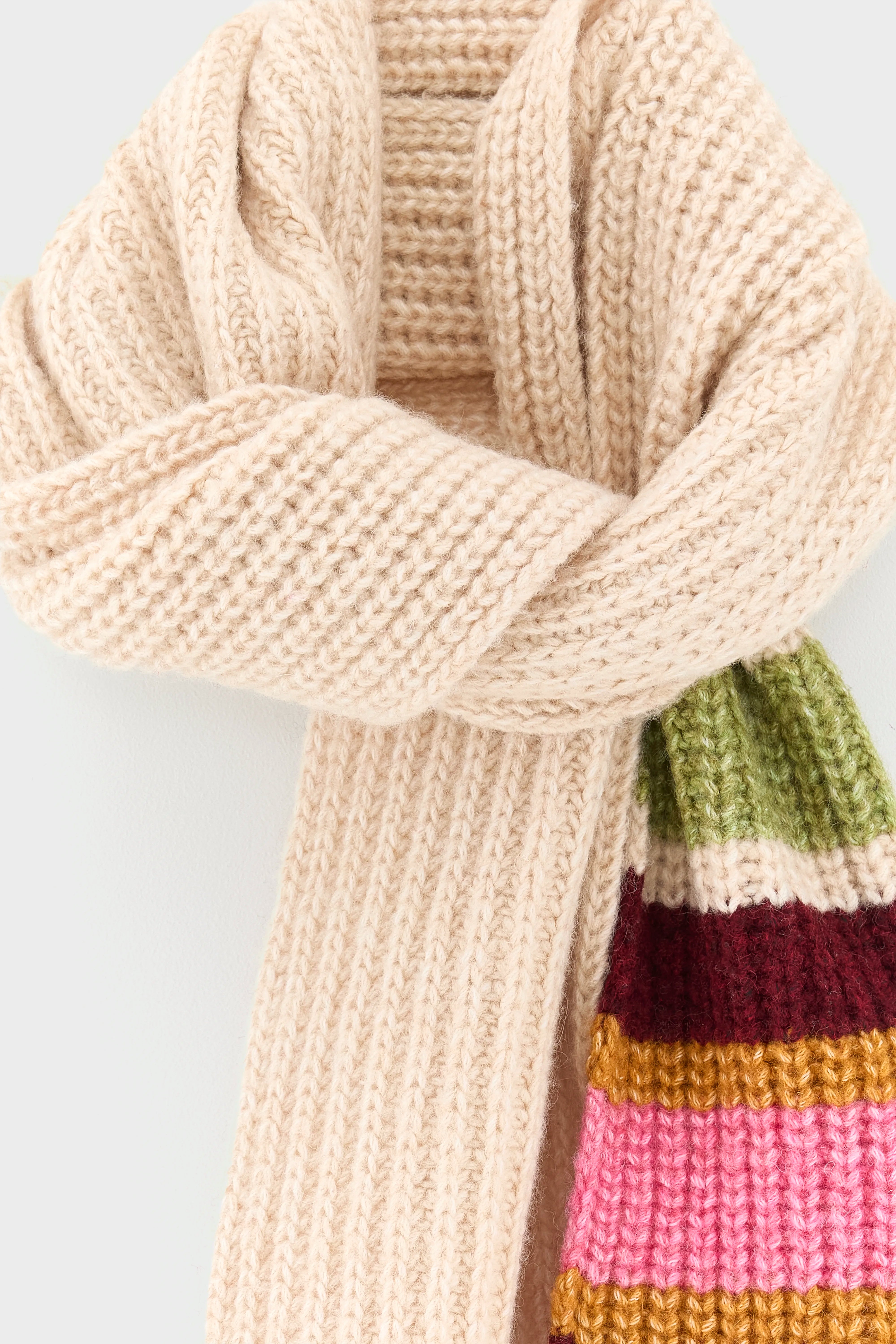 Deto Gestreepte Sjaal - Mist green / Pinklady / Sugarcane Voor Meisjes | Bellerose