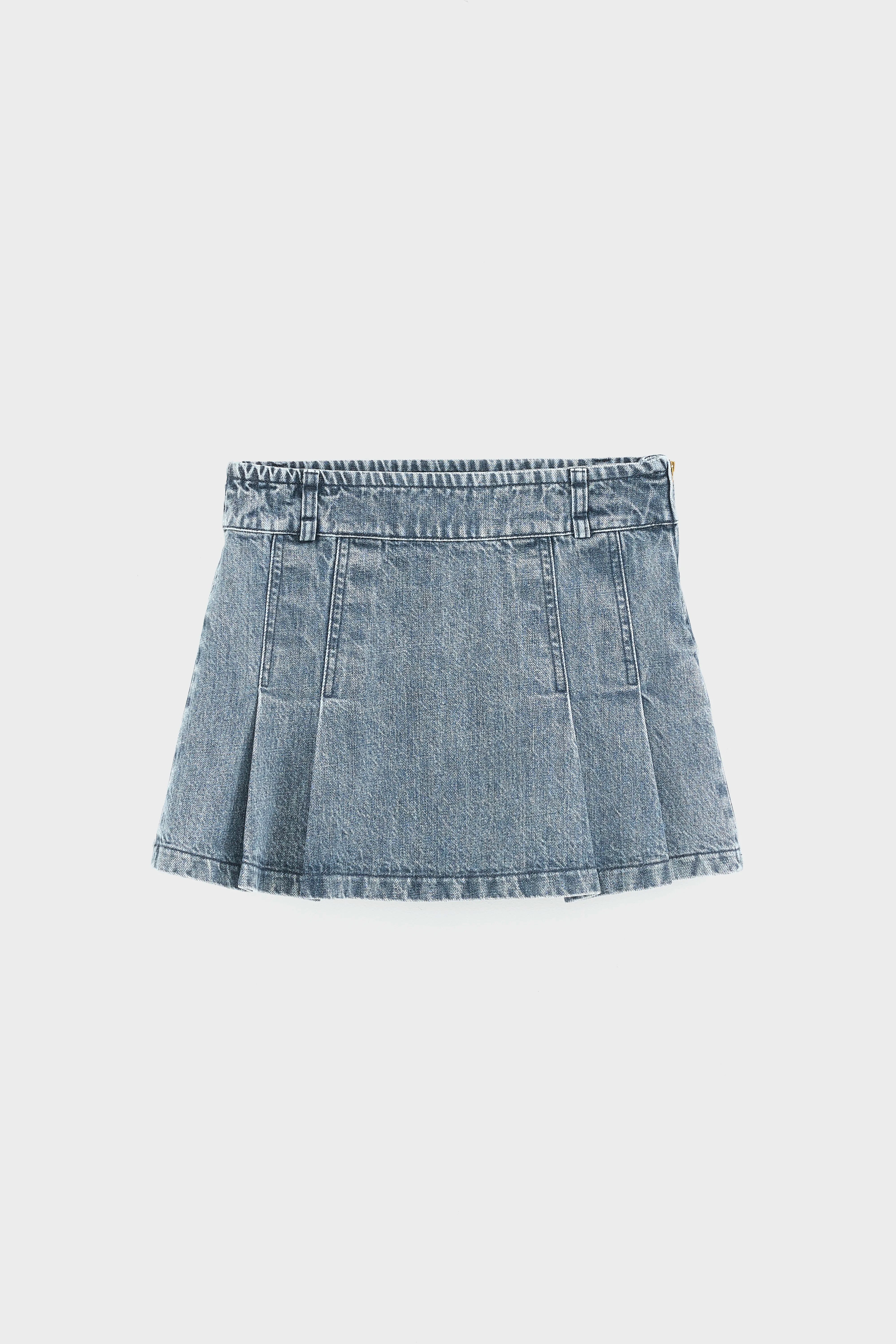 Petty Geplooide Denim Rok - Vintage blue Voor Meisjes | Bellerose