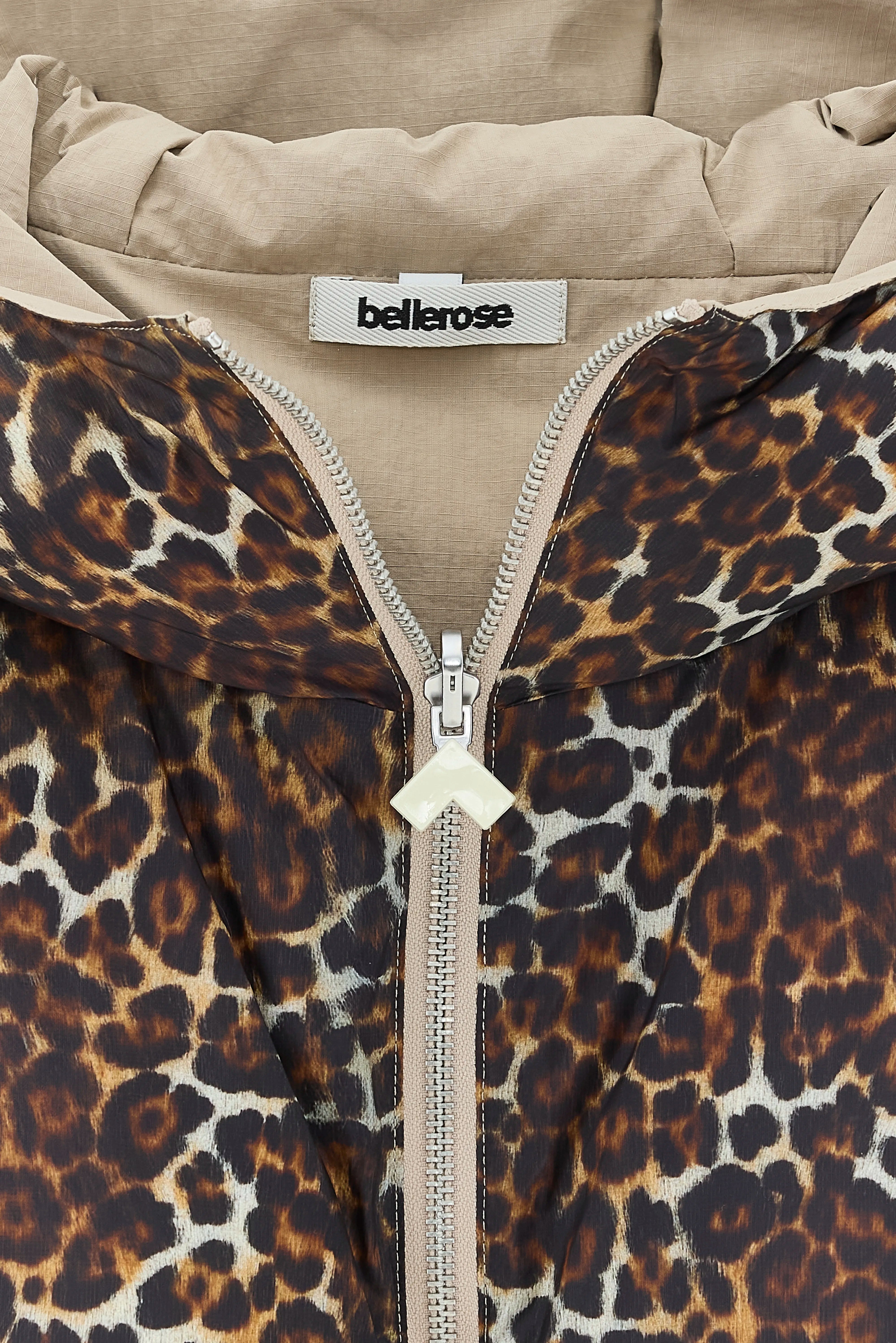 Hoody Padded Leopard Hood - Biscotti / Coffee / Rope For Girls | Bellerose