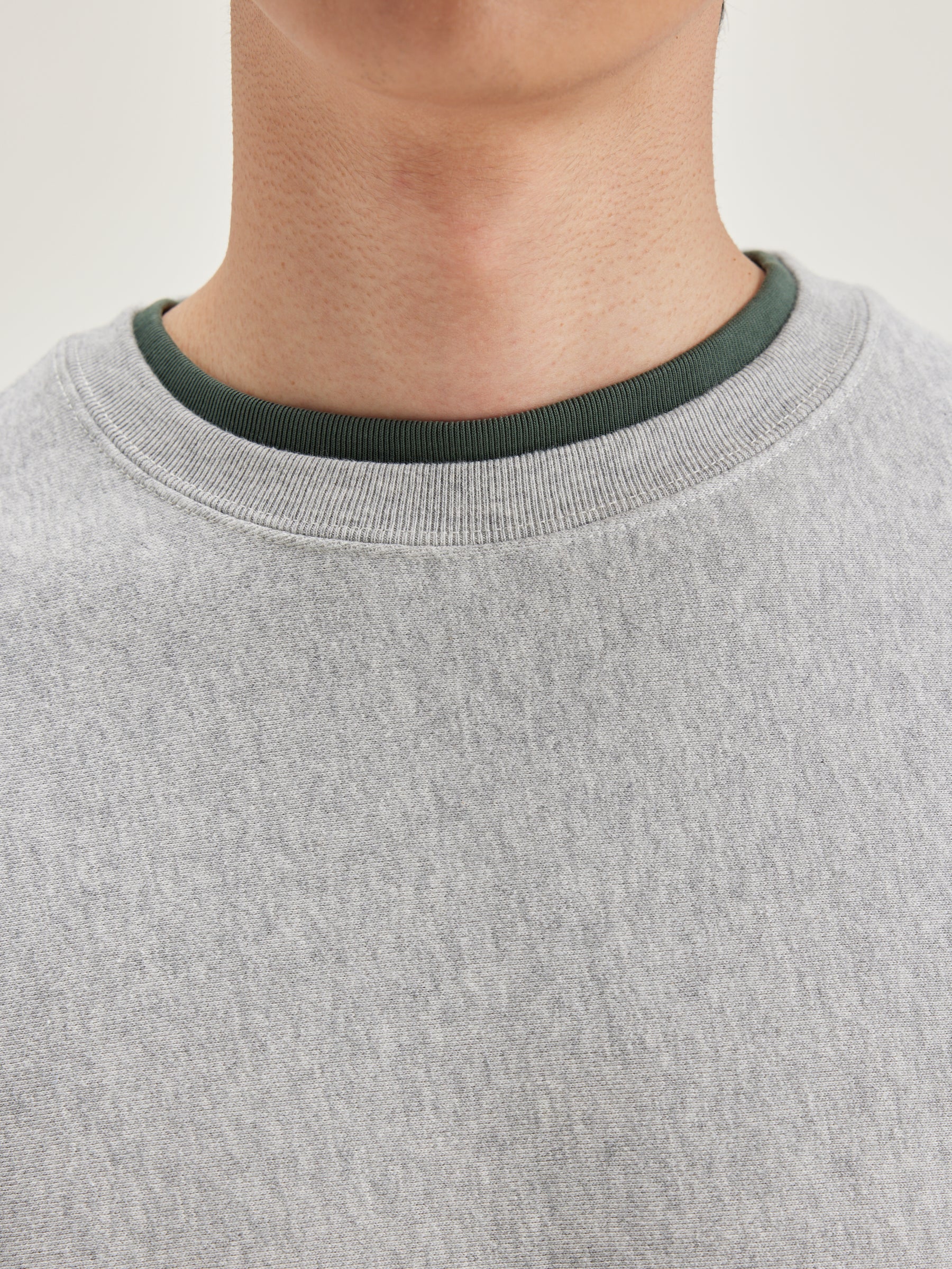 Flake Ronde Hals Sweatshirt - Heather grey Voor Heren | Bellerose